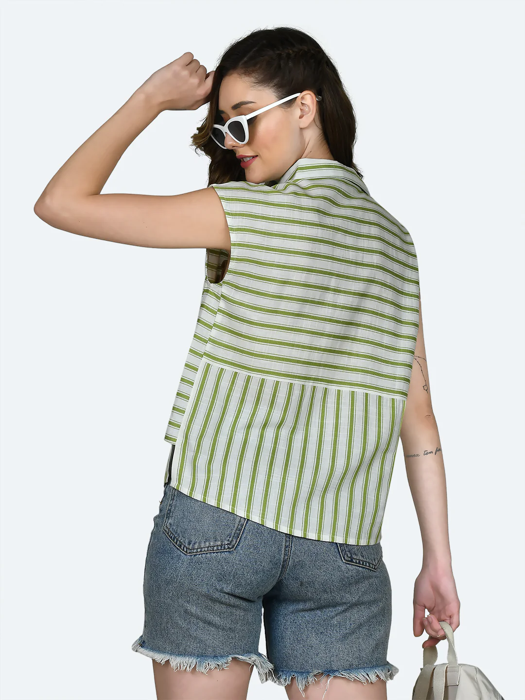 Multicolored Striped Straight Shirt - Image 4