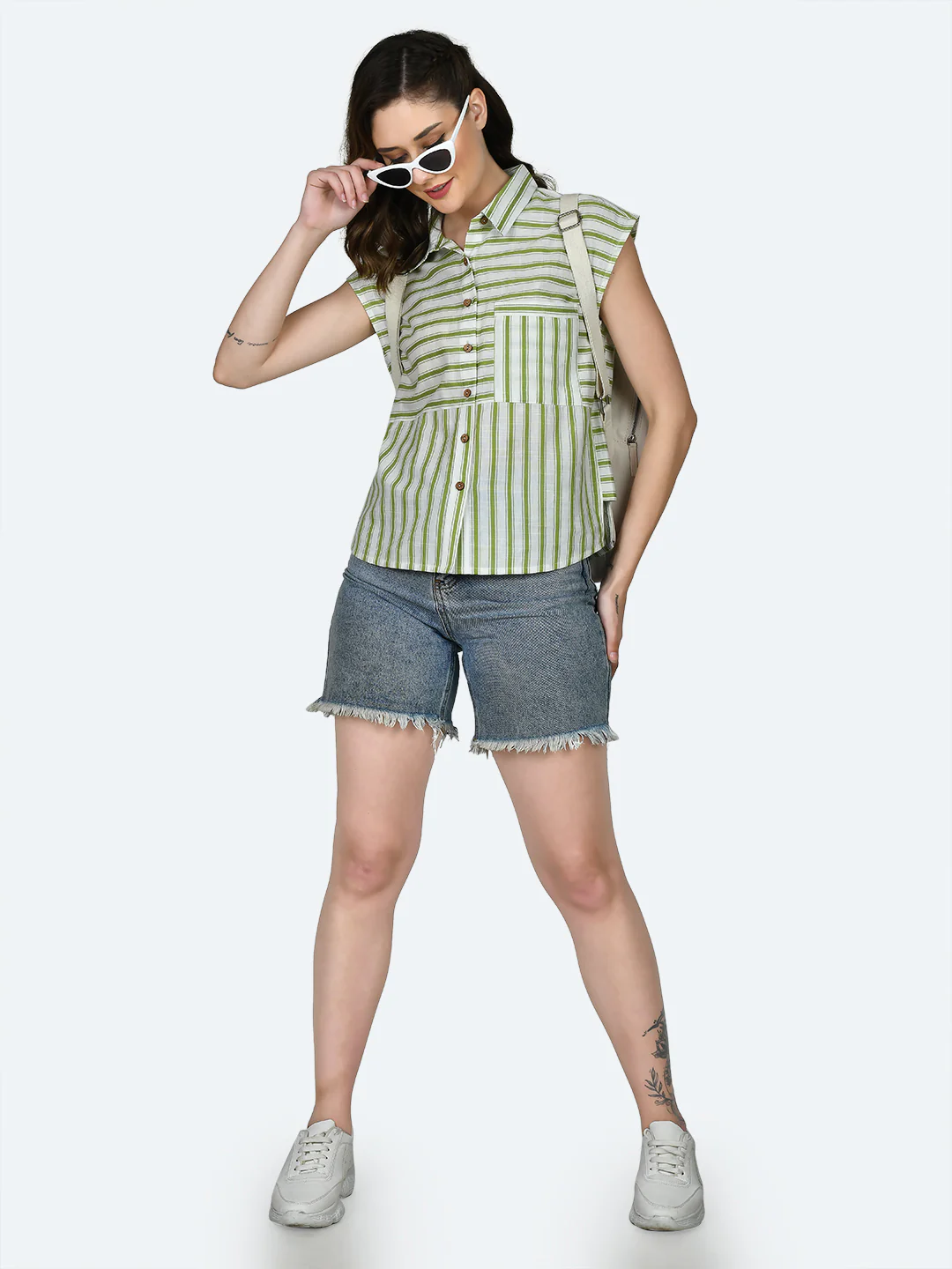 Multicolored Striped Straight Shirt - Image 5