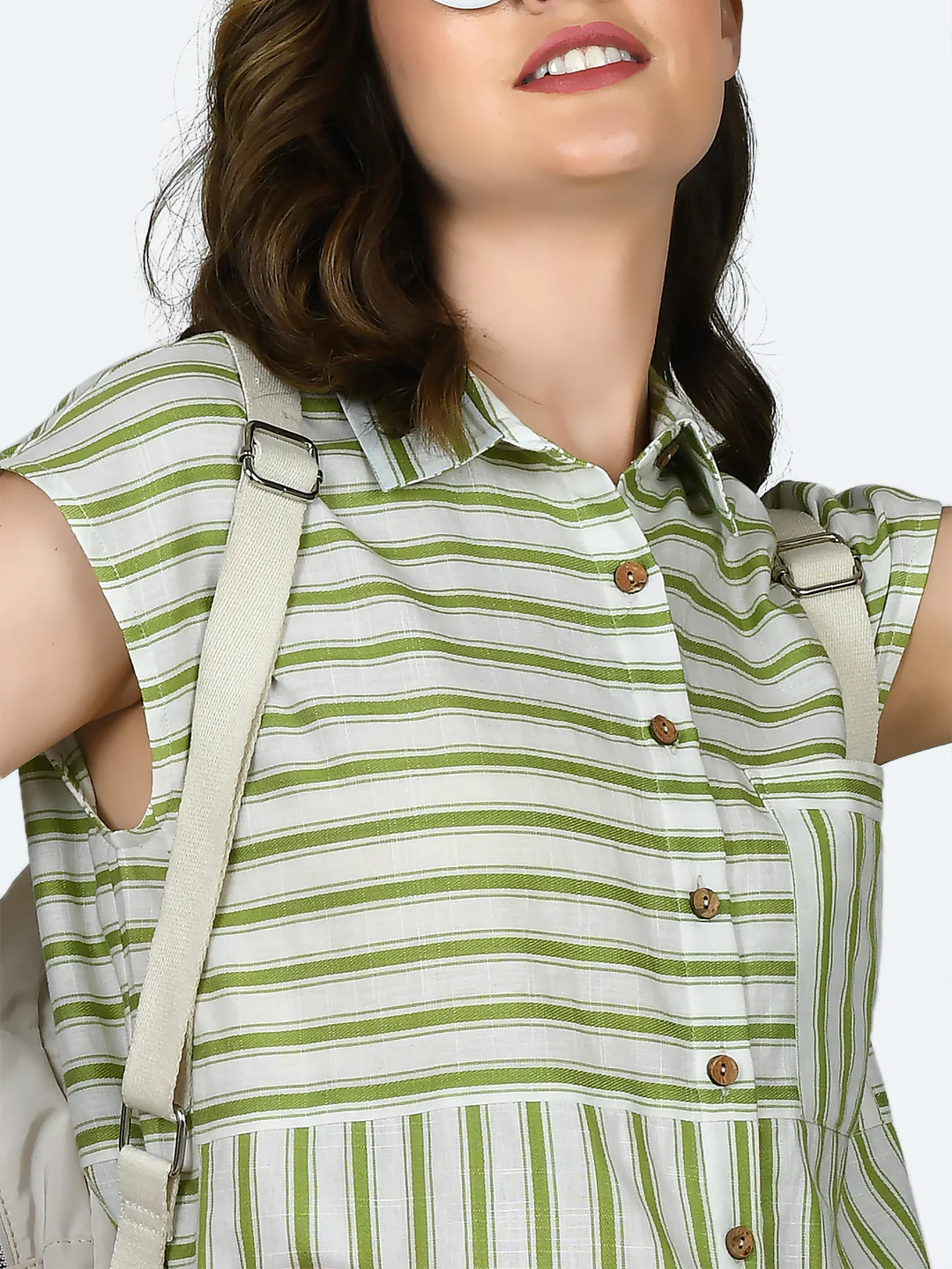 Multicolored Striped Straight Shirt - Image 6