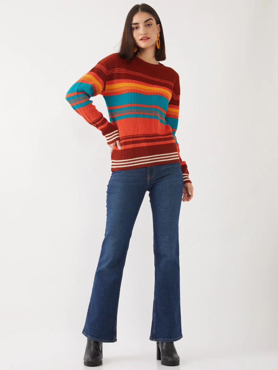 Multicolored Striped Sweater - Image 4