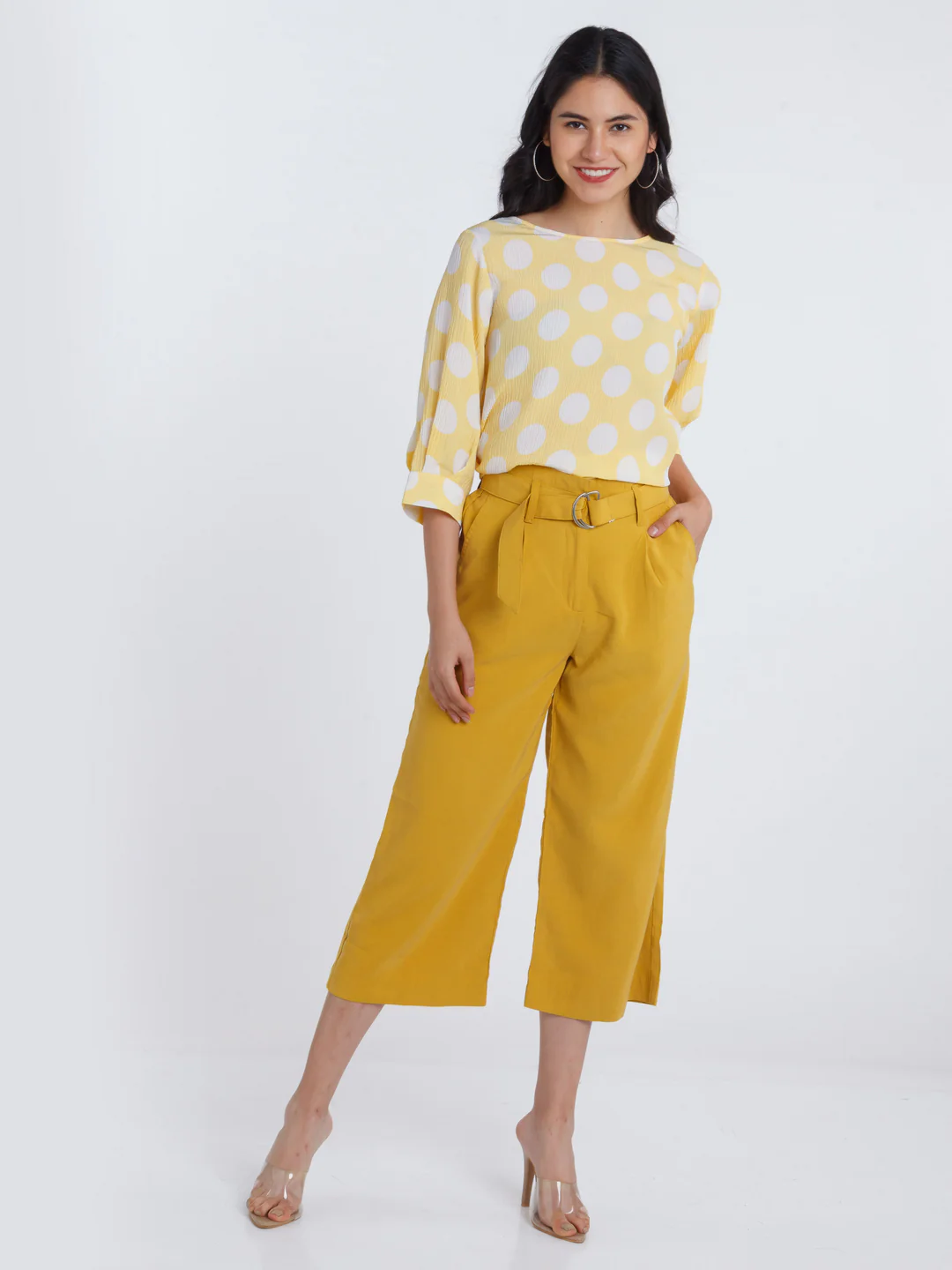 Mustard Solid Culottes - Image 5