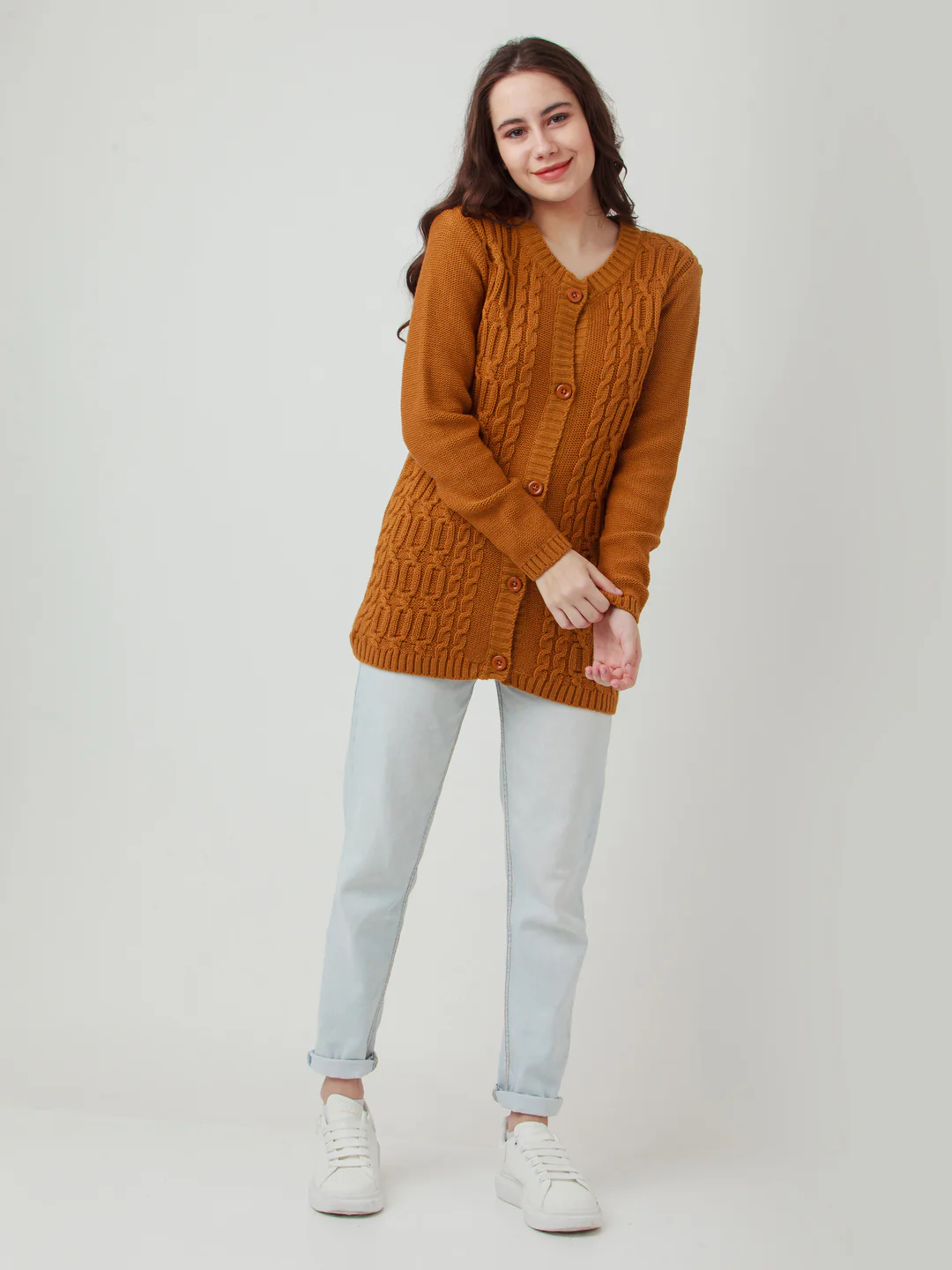 Mustard Solid Straight Sweater