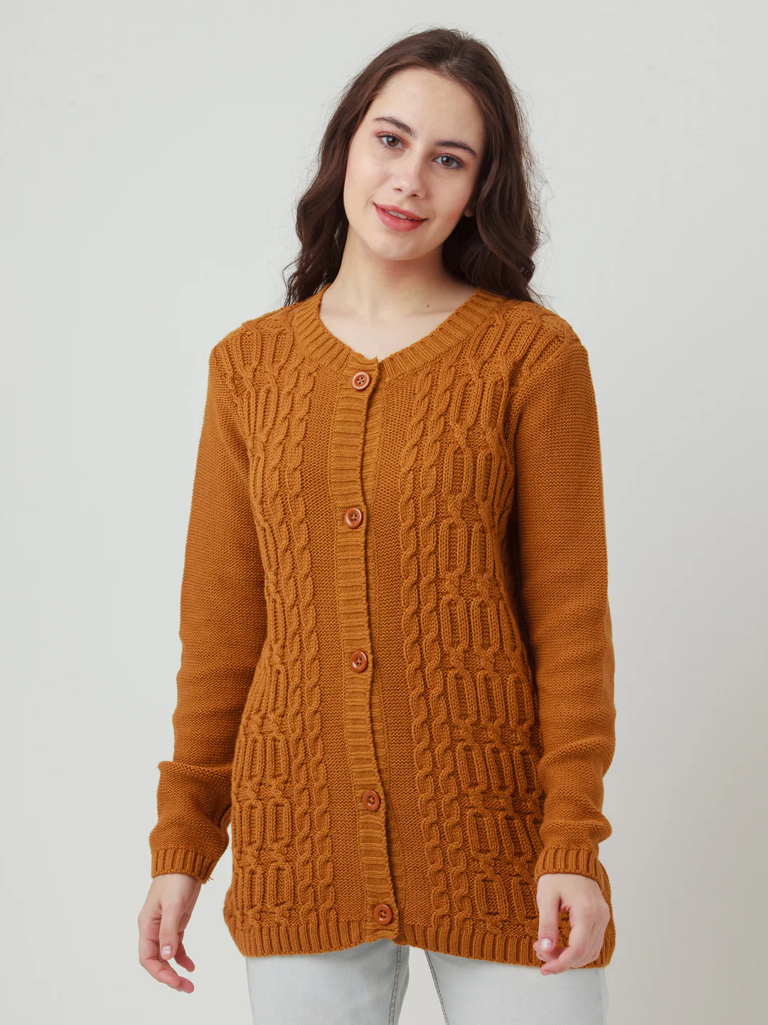 Mustard Solid Straight Sweater - Image 2