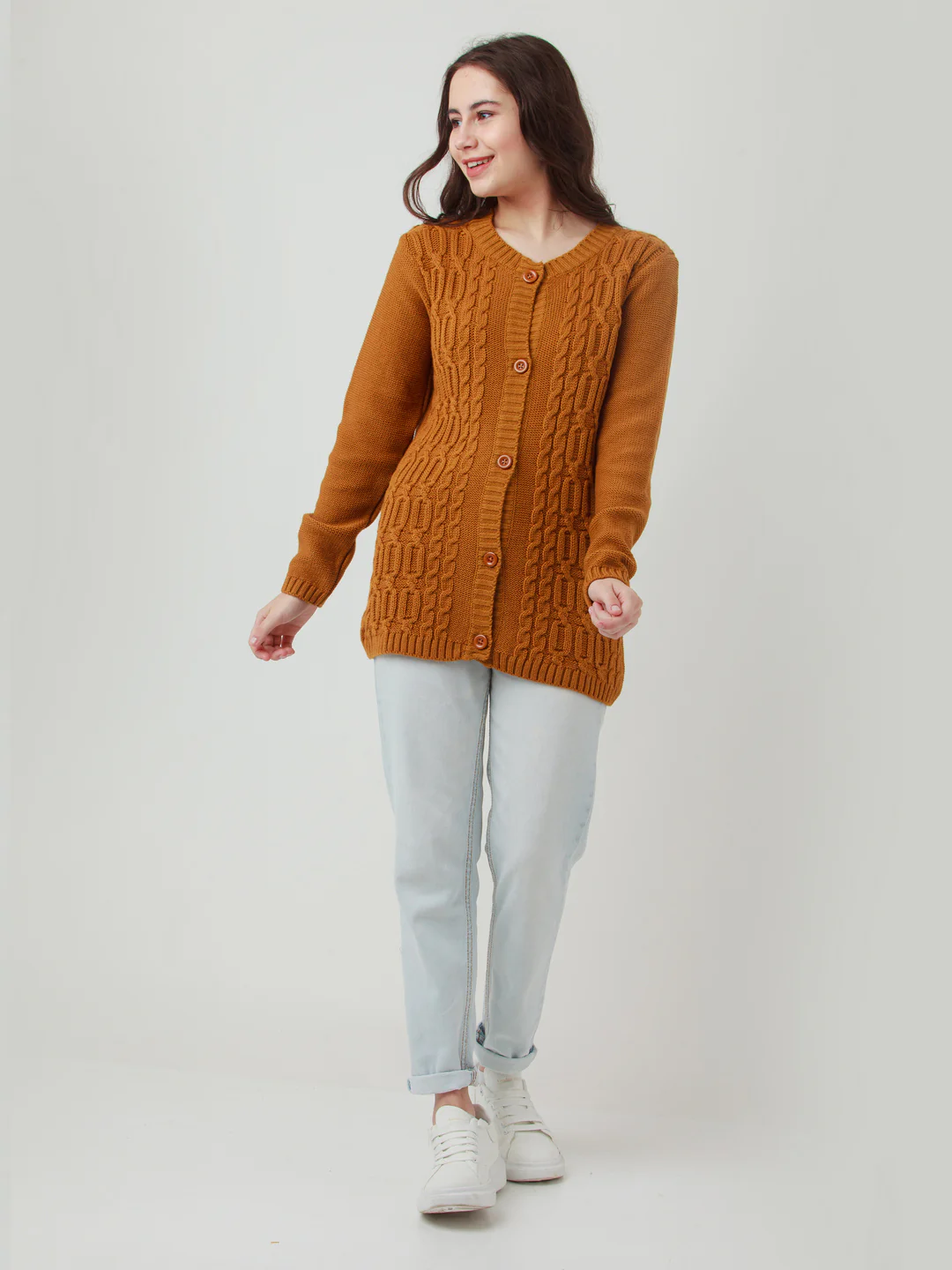 Mustard Solid Straight Sweater - Image 5