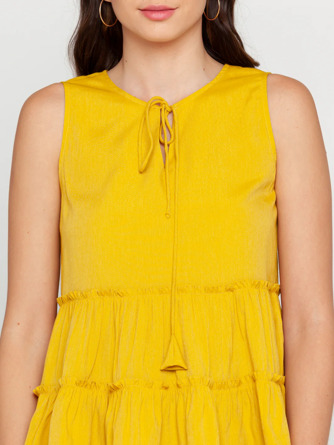 Mustard Solid Tie-Up Top - Image 6