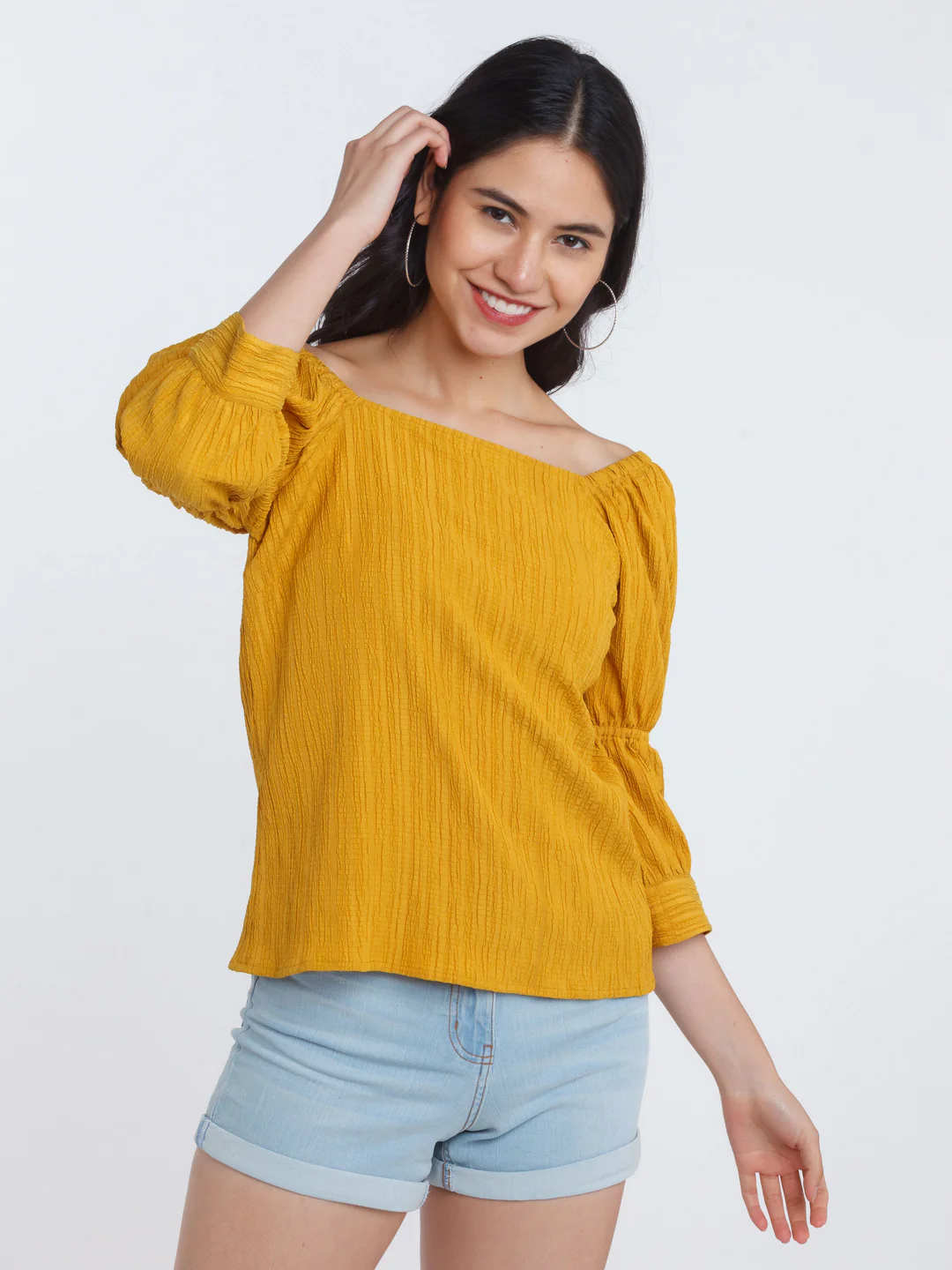 Mustard Solid Tiered Top - Image 2