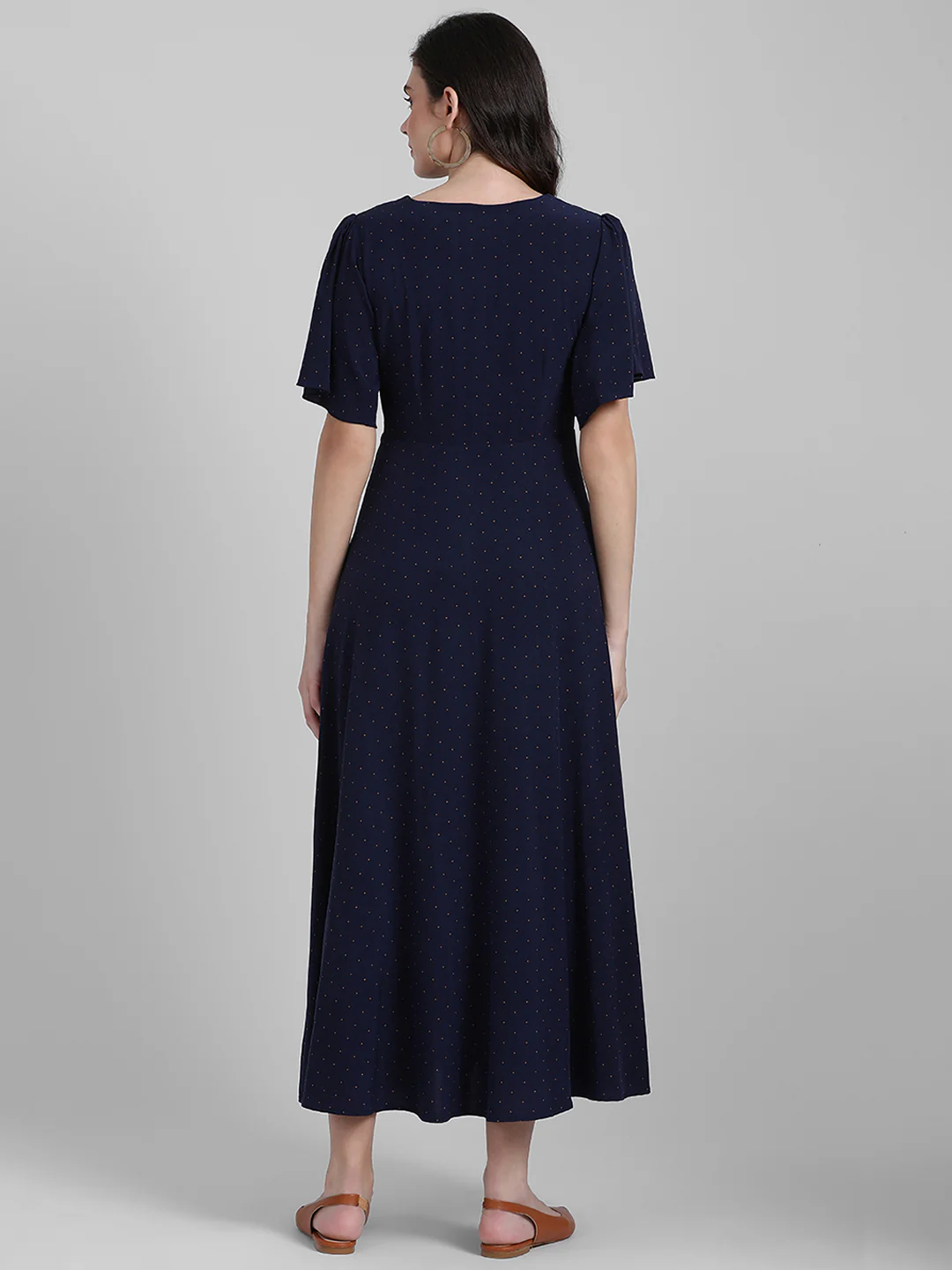 Navy Blue Printed Maxi Dress - Image 5