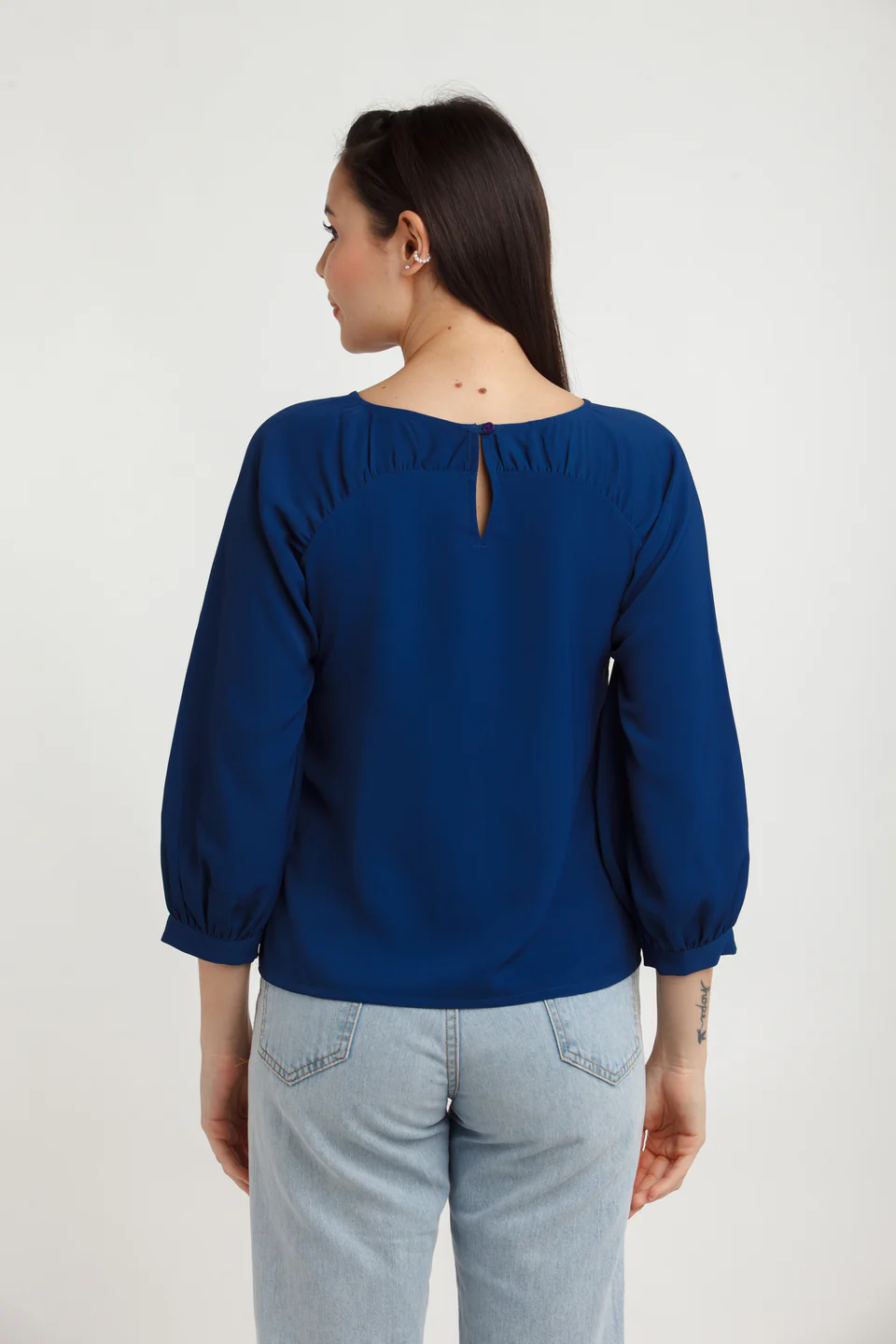 Navy Blue Solid Top - Image 4