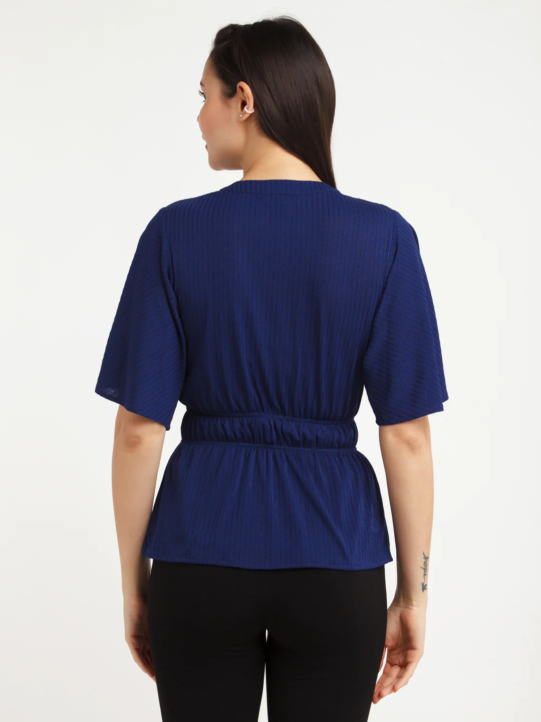 Navy Blue Solid Top - Image 5