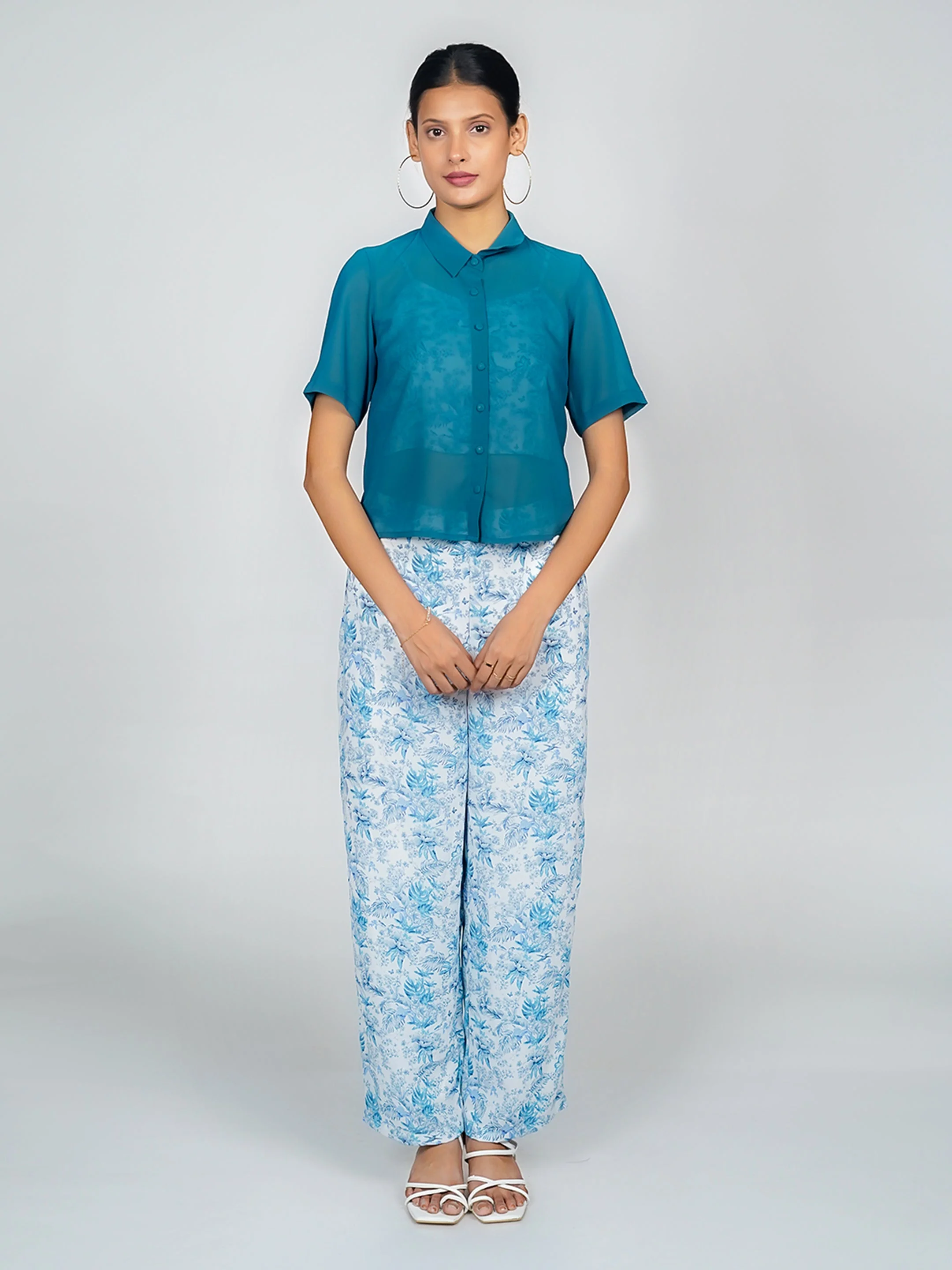 Navy Blue Solid Basic 3-Piece Co-Ord Set - Image 2