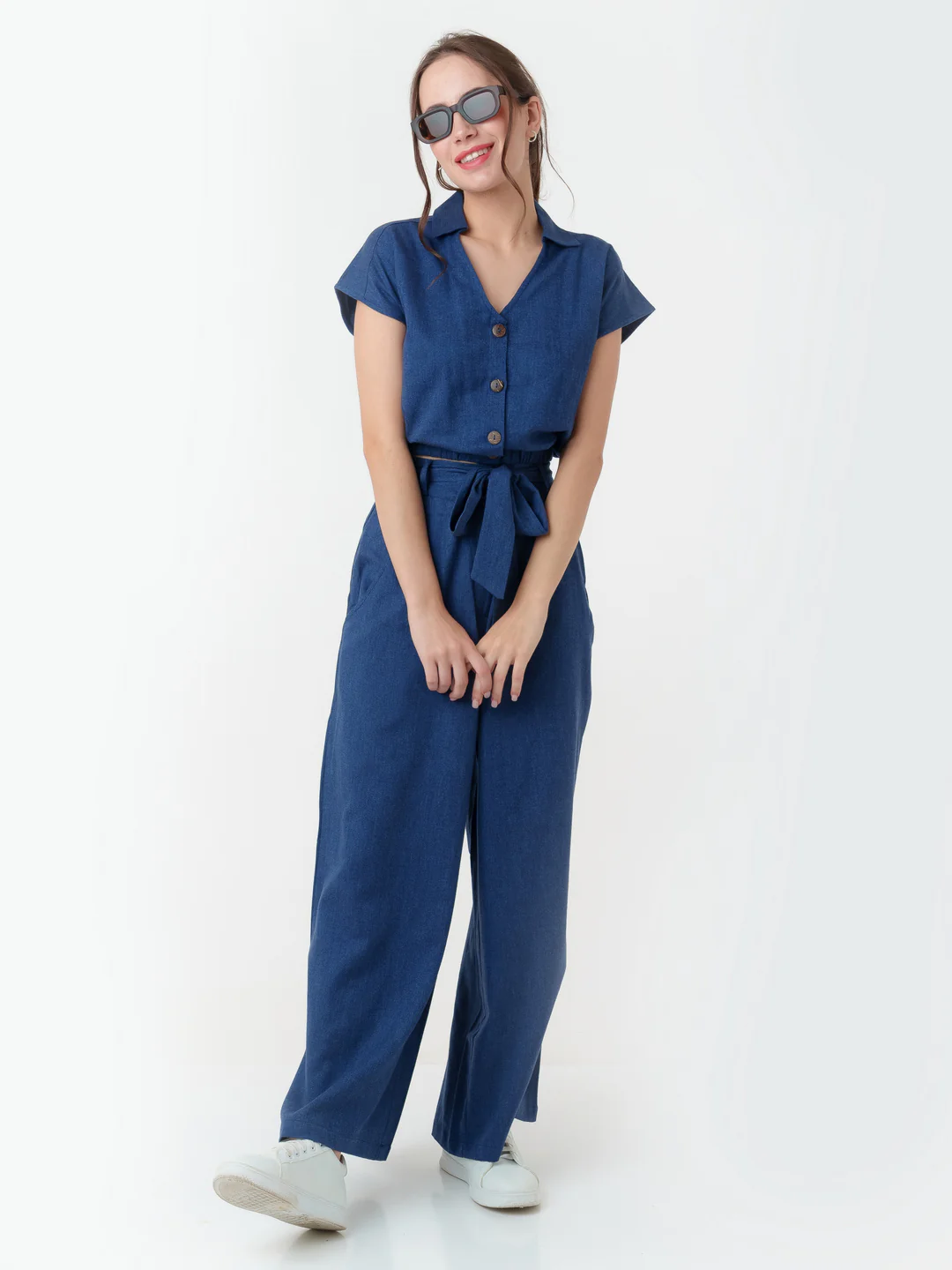 Navy Solid Parallel Trouser