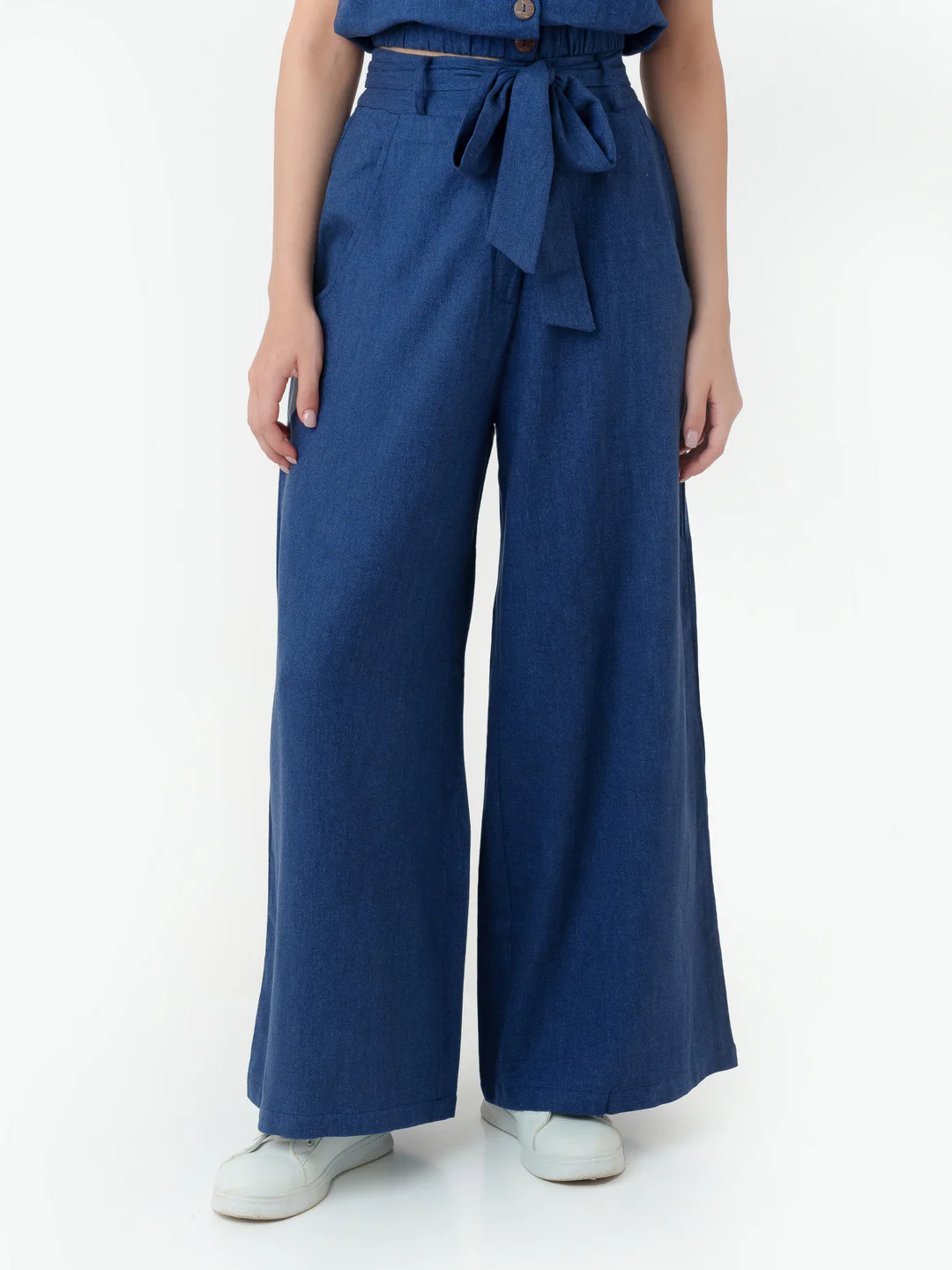 Navy Solid Parallel Trouser - Image 2