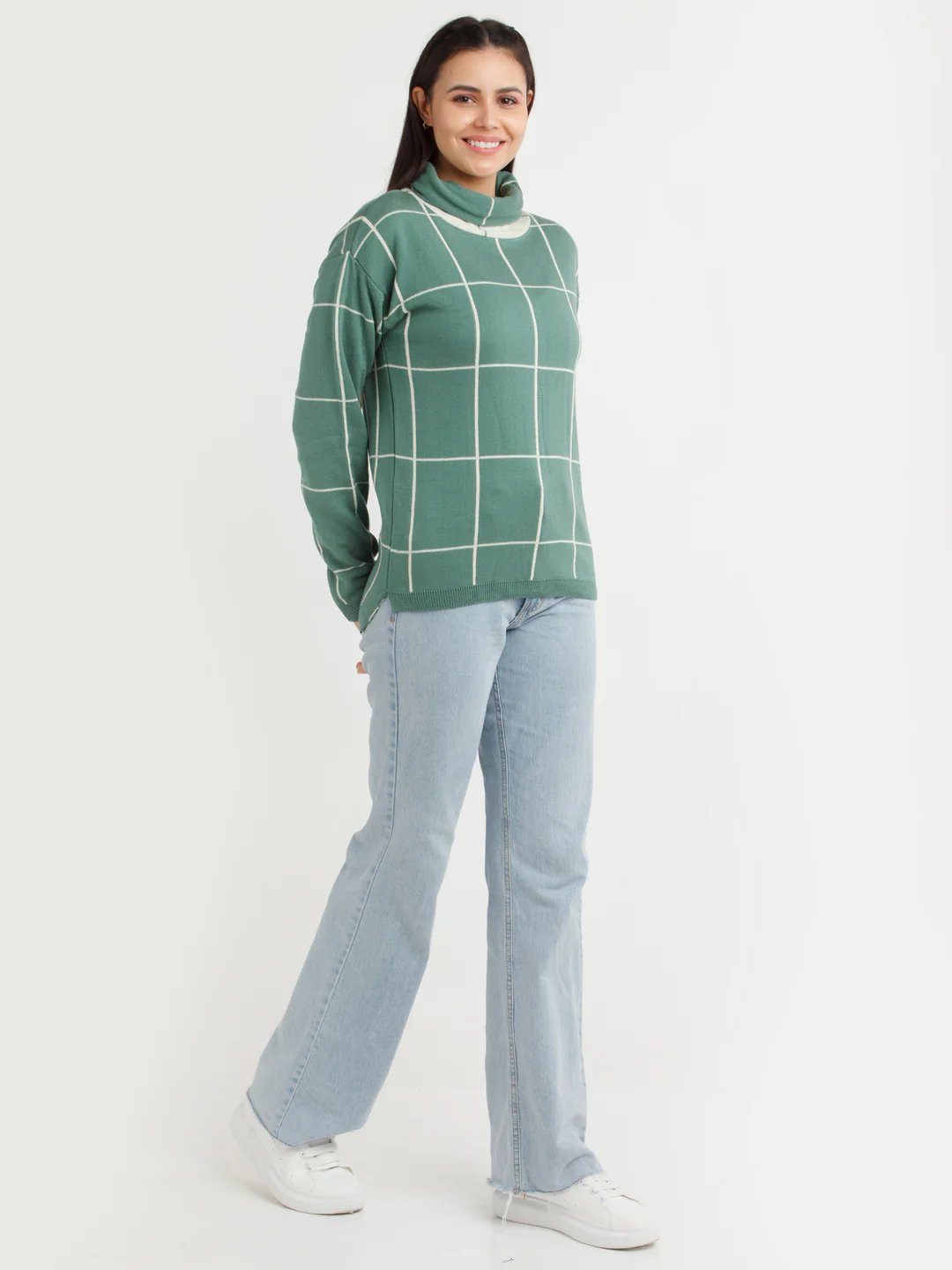Off White Checked Sweater - Image 5