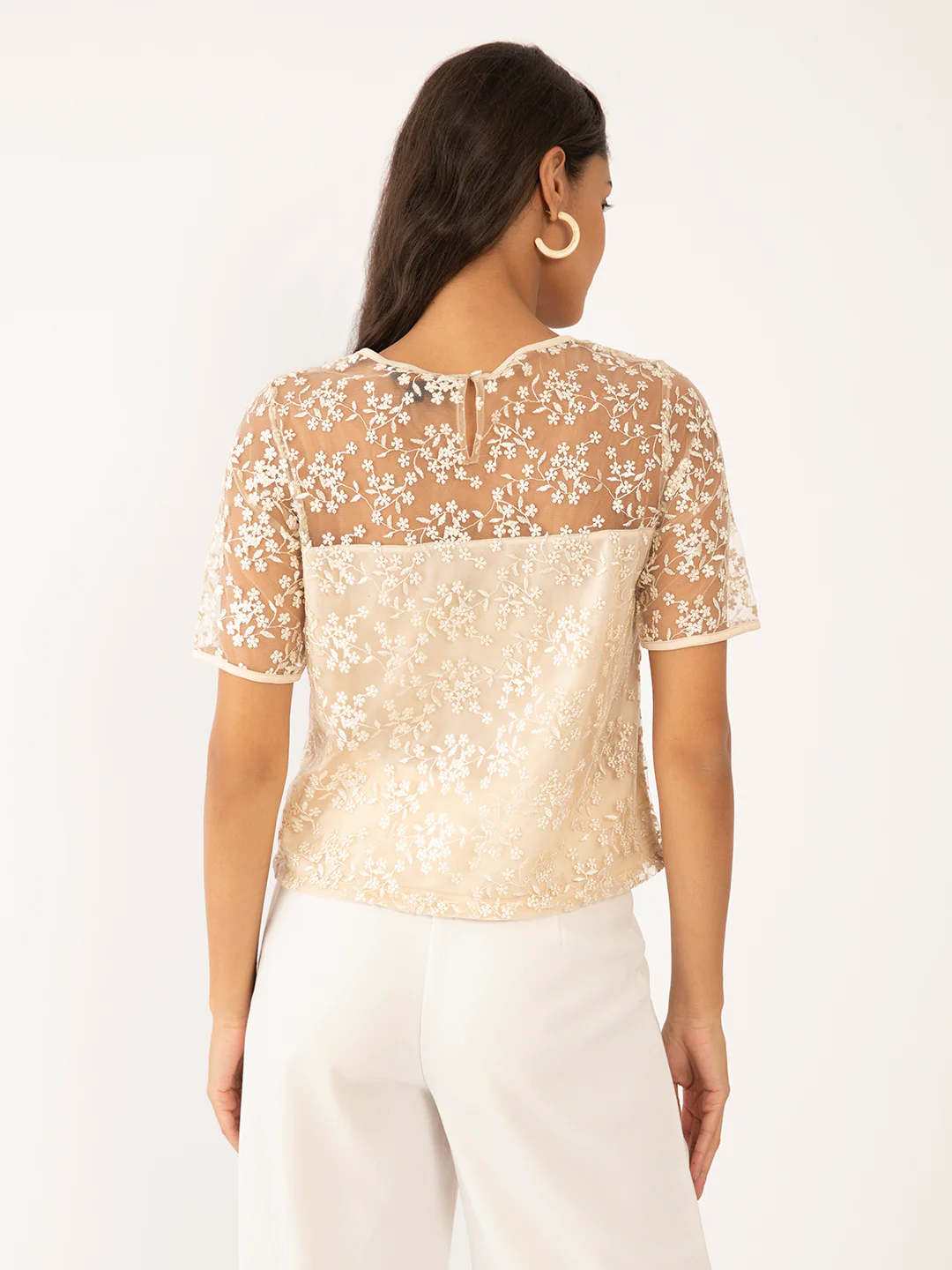 Off White Embroidered Top - Image 4
