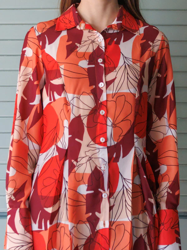 Off-White Floral Print Long Shirt - Image 6