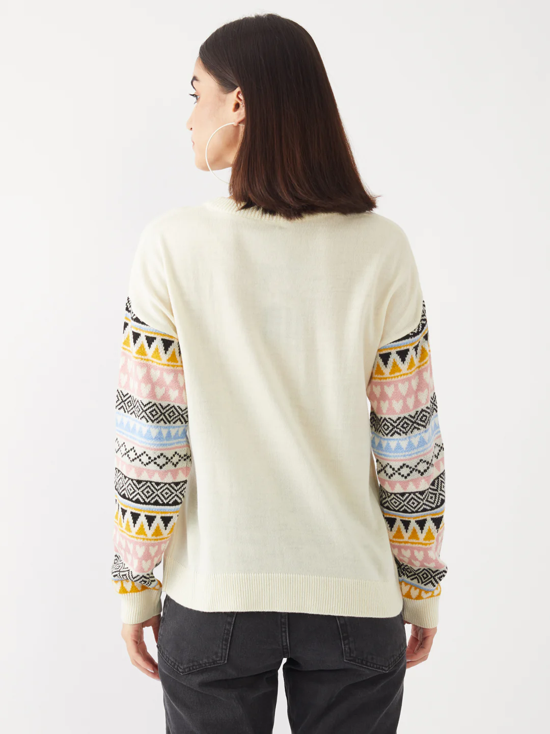 Off White Geometric Print Sweater - Image 4