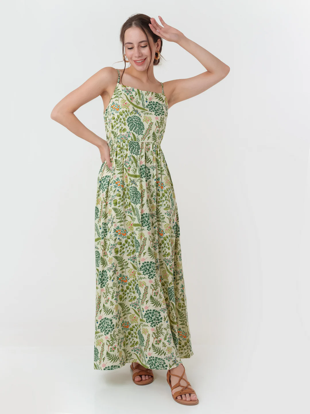 Off White Printed Maxi Dress - Image 2