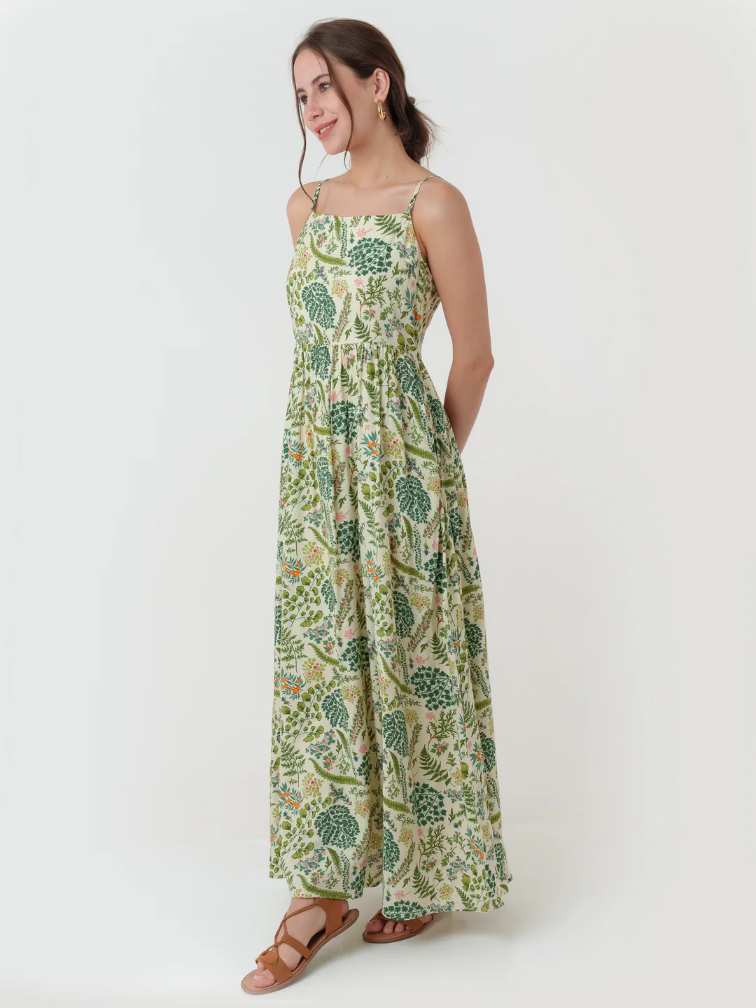 Off White Printed Maxi Dress - Image 4
