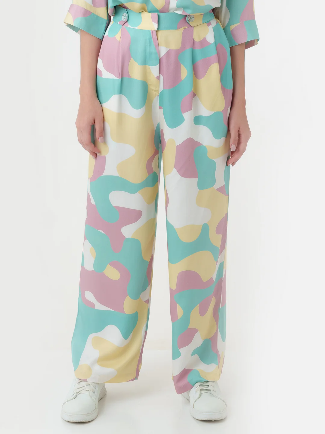 Off White Printed Regular Trouser - Image 2