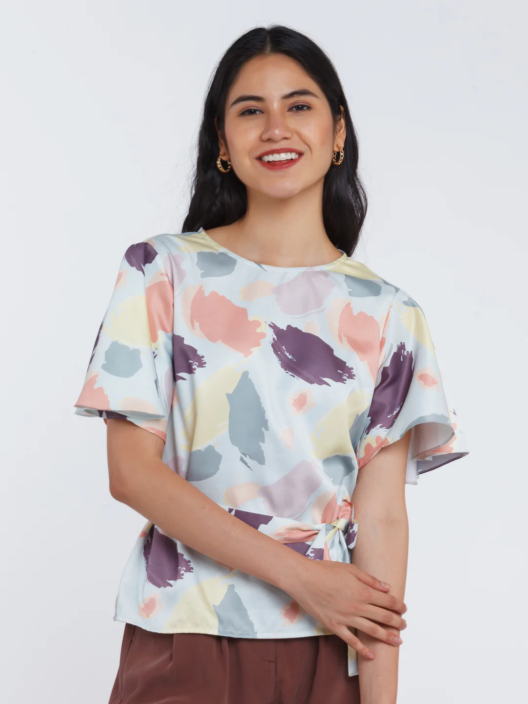 Off White Printed Straight Top - Image 2