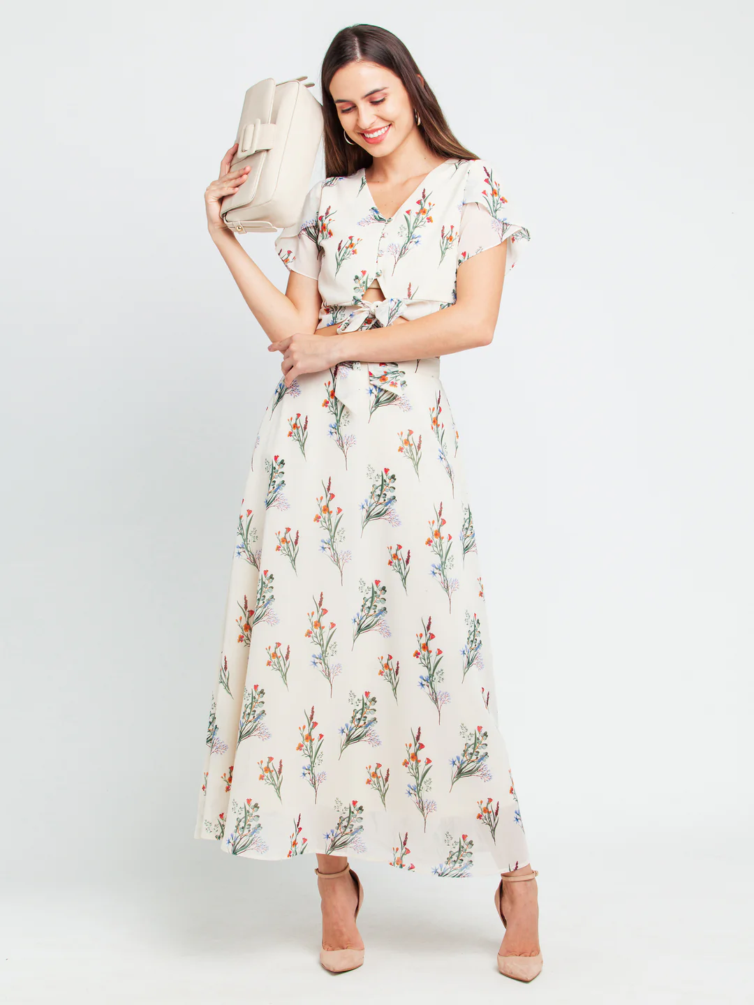 Off White Printed Skirt - Image 5