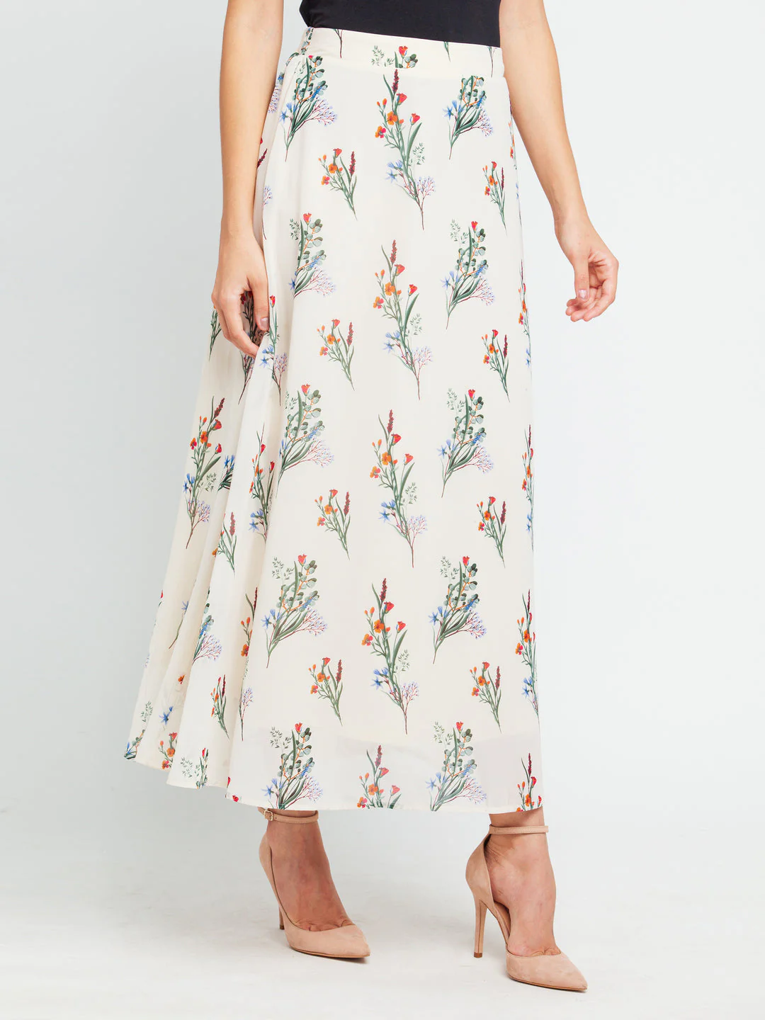 Off White Printed Skirt - Image 3