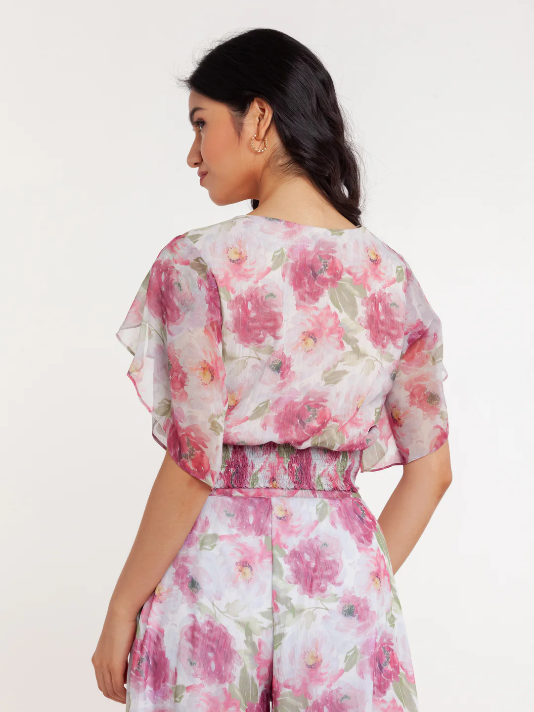 Off White Printed Tie-Up Top - Image 4