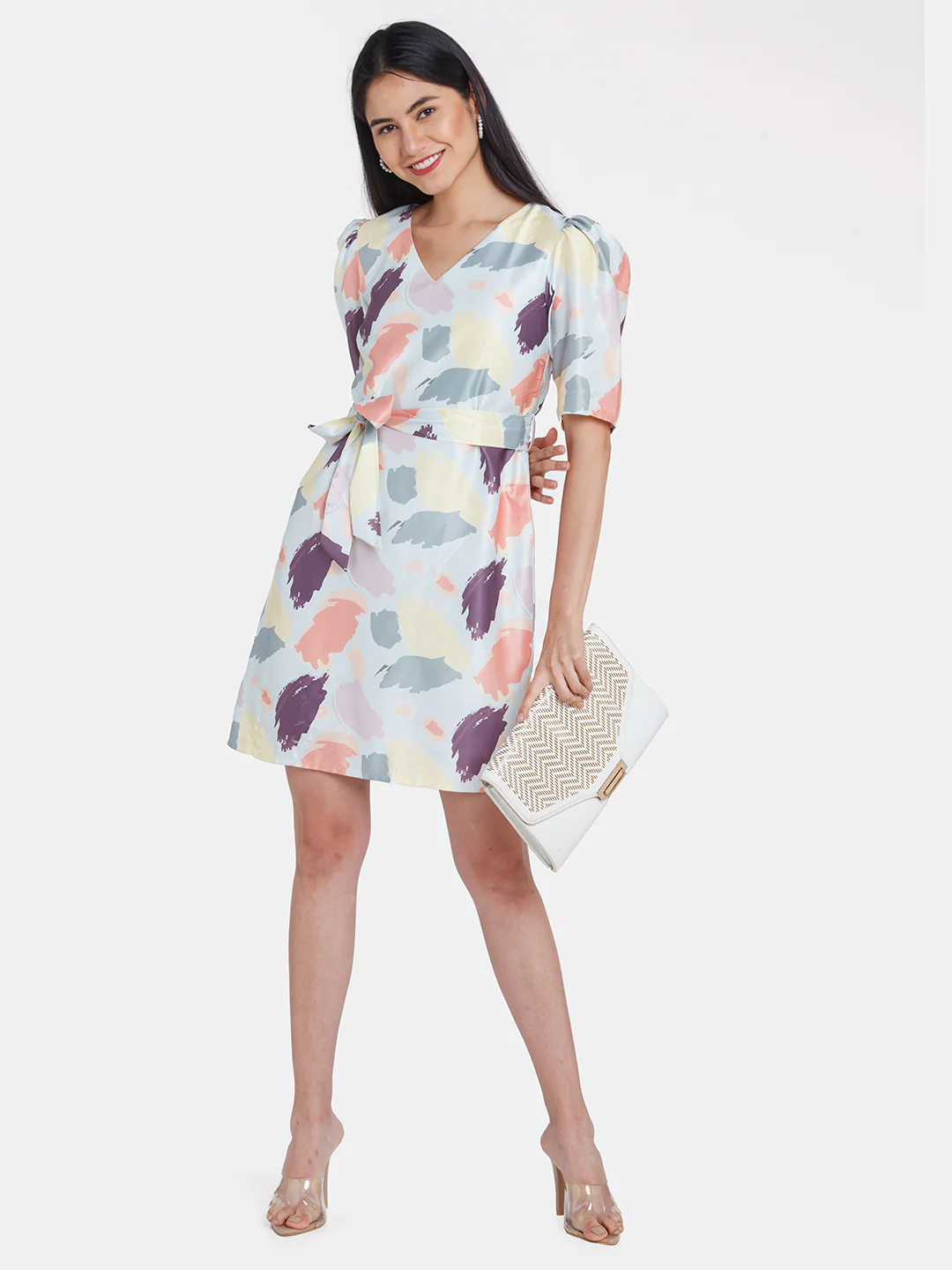 Off White Straight Short Dress - Image 5