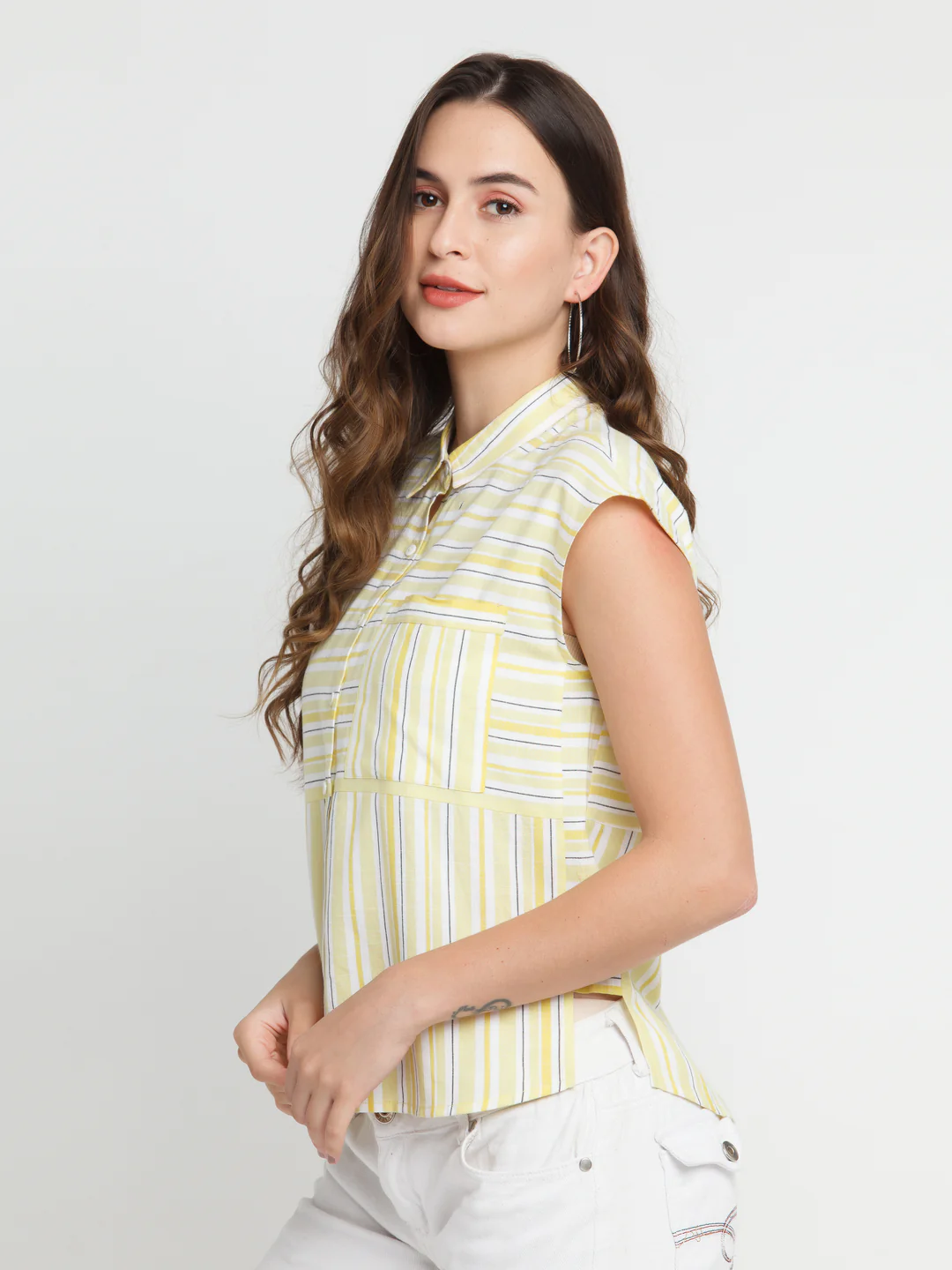 Off White Striped Shirt - Image 3