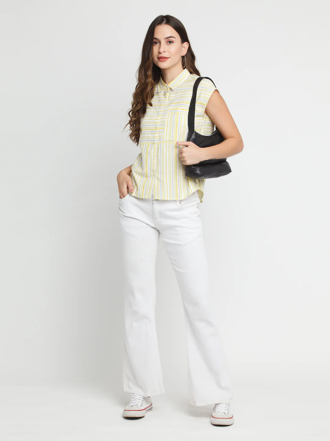 Off White Striped Shirt - Image 8