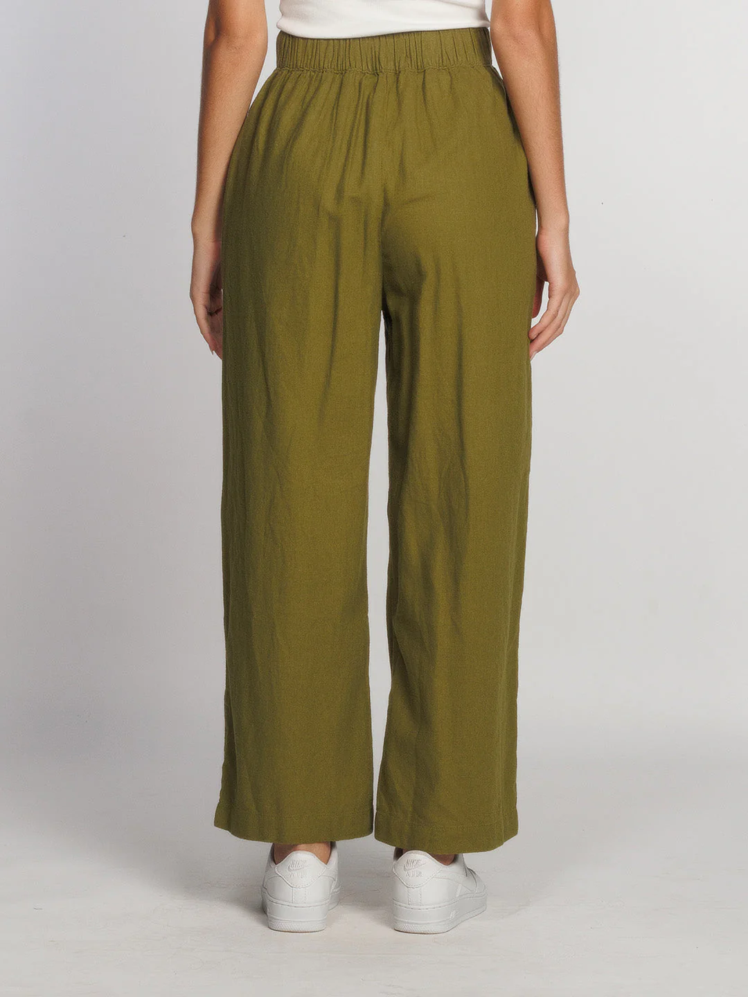 Olive Solid Regular Trouser - Image 4