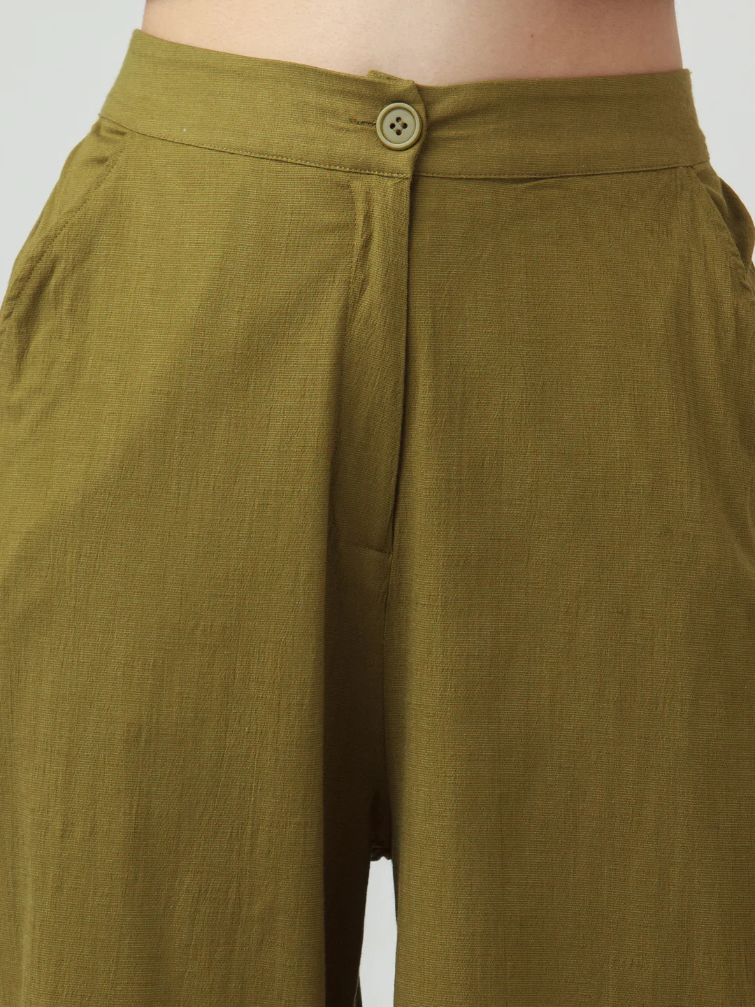 Olive Solid Trousers - Image 6