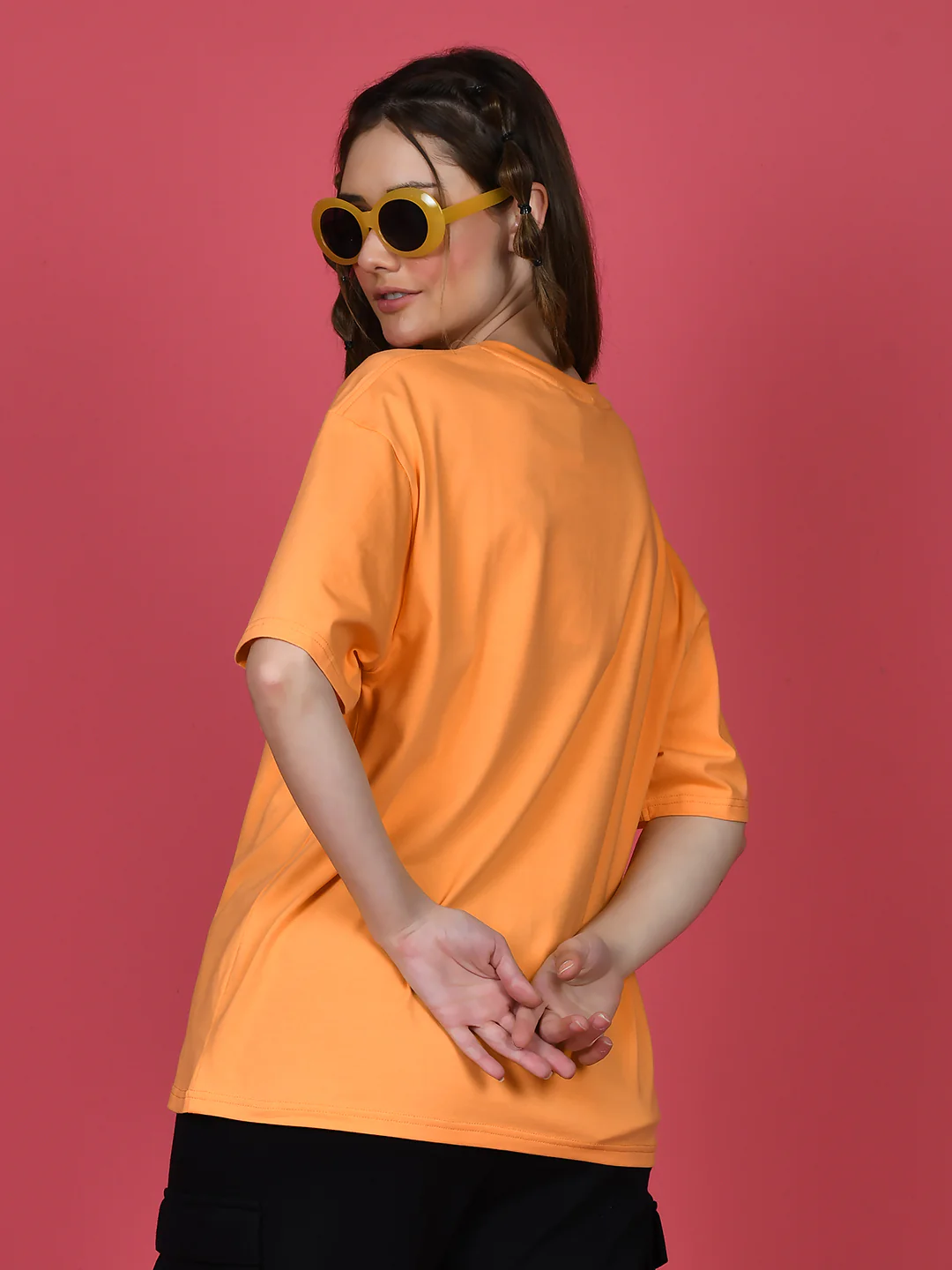 Orange Printed Oversized T-Shirt - Image 5