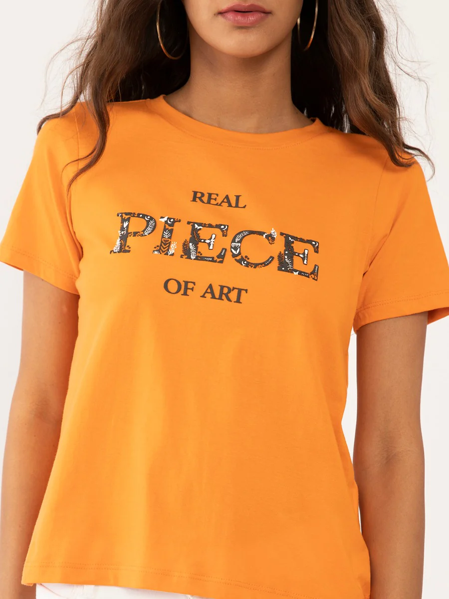 Orange Printed T-Shirt - Image 6