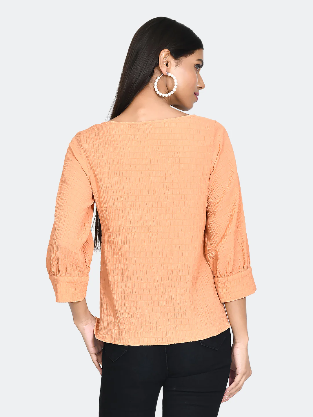 Orange Textured Top - Image 4