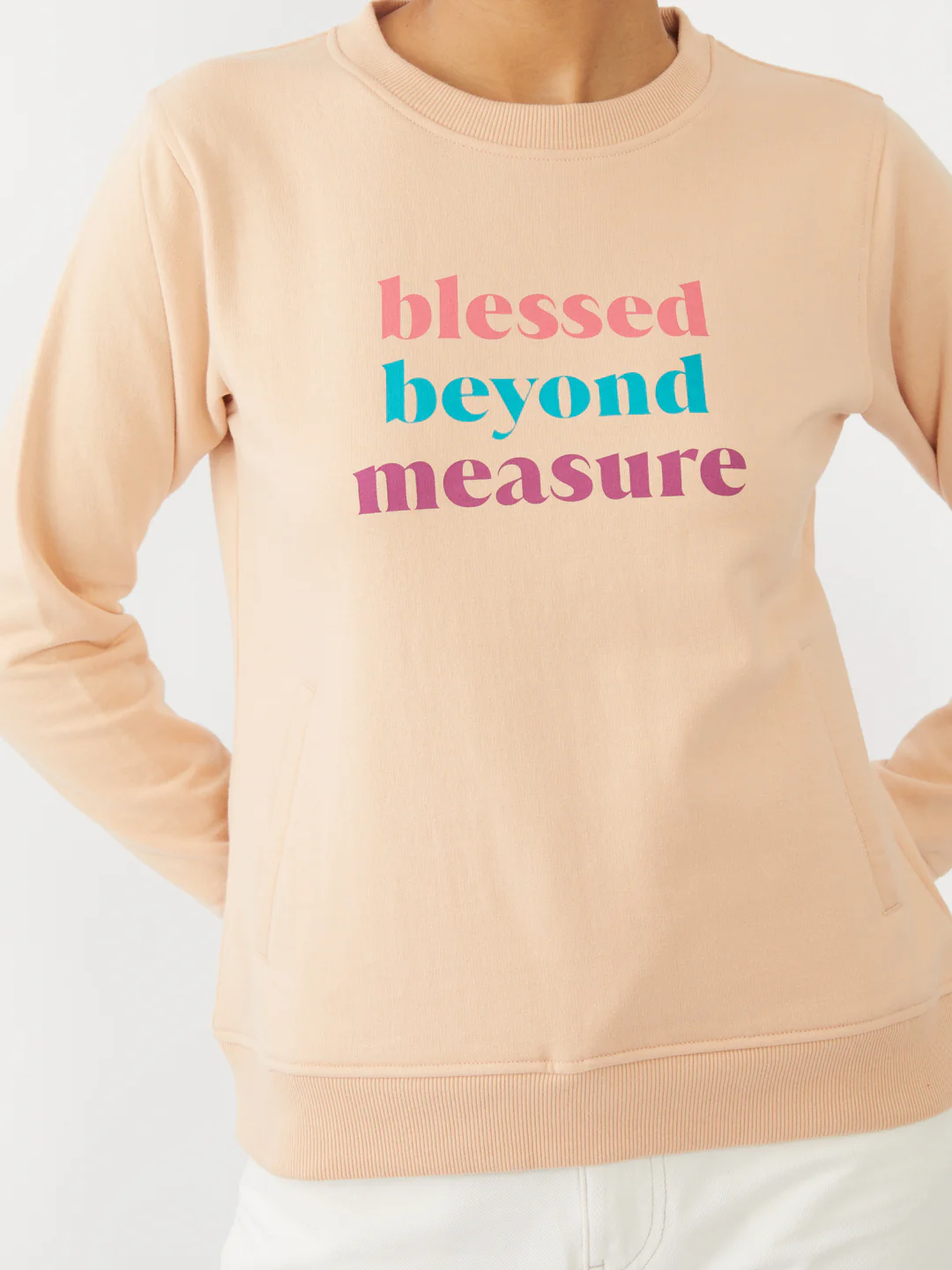 Peach Embroidered Sweatshirt - Image 6