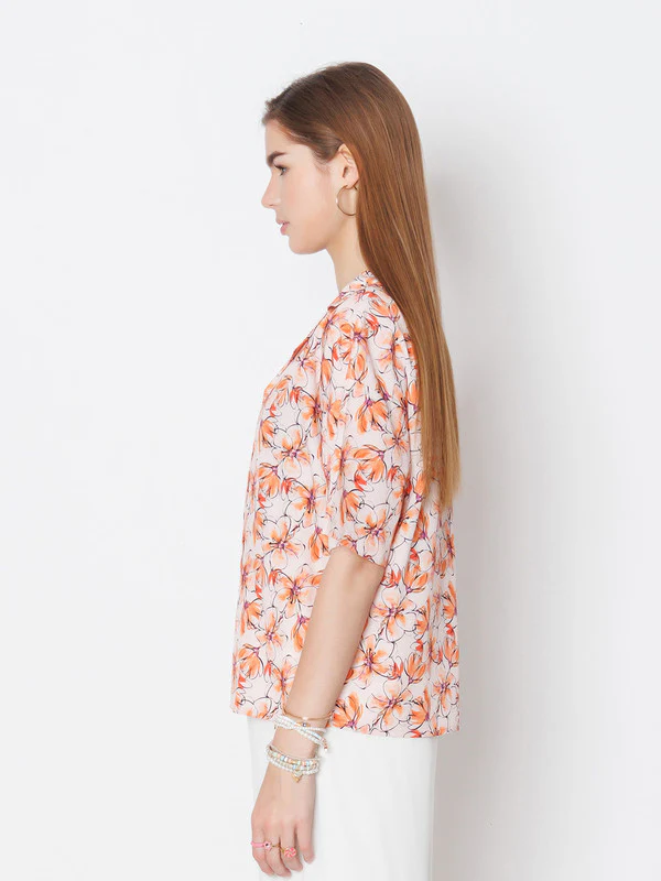 Peach Printed Regular Fit Shirt - Image 3