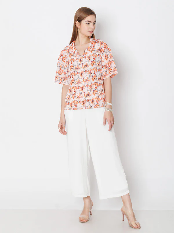 Peach Printed Regular Fit Shirt - Image 5