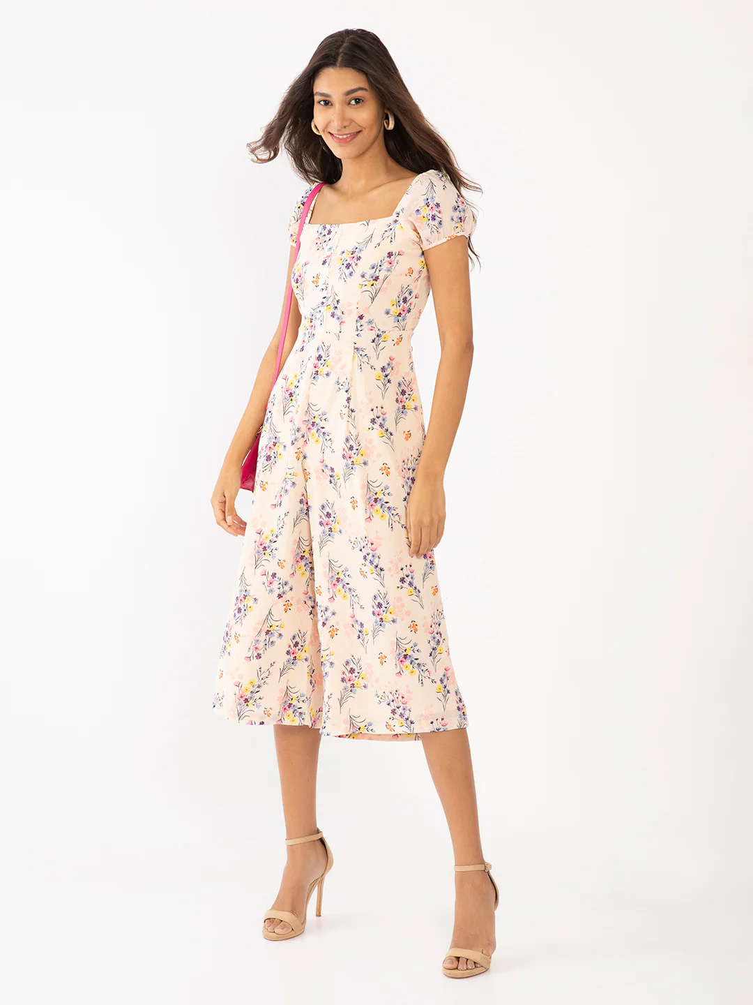 Peach Printed Regular Jumpsuit - Image 5