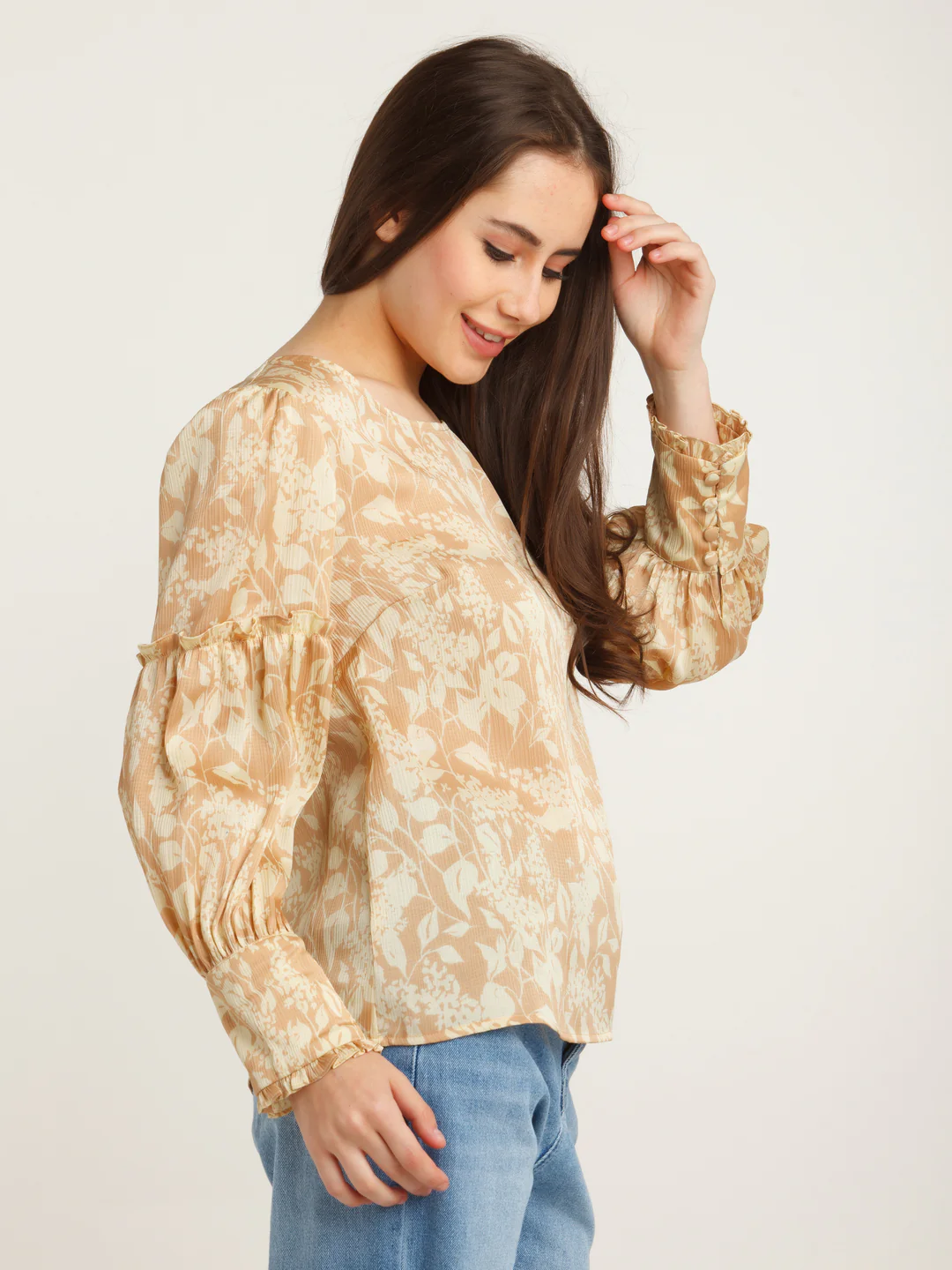 Peach Printed Top - Image 3