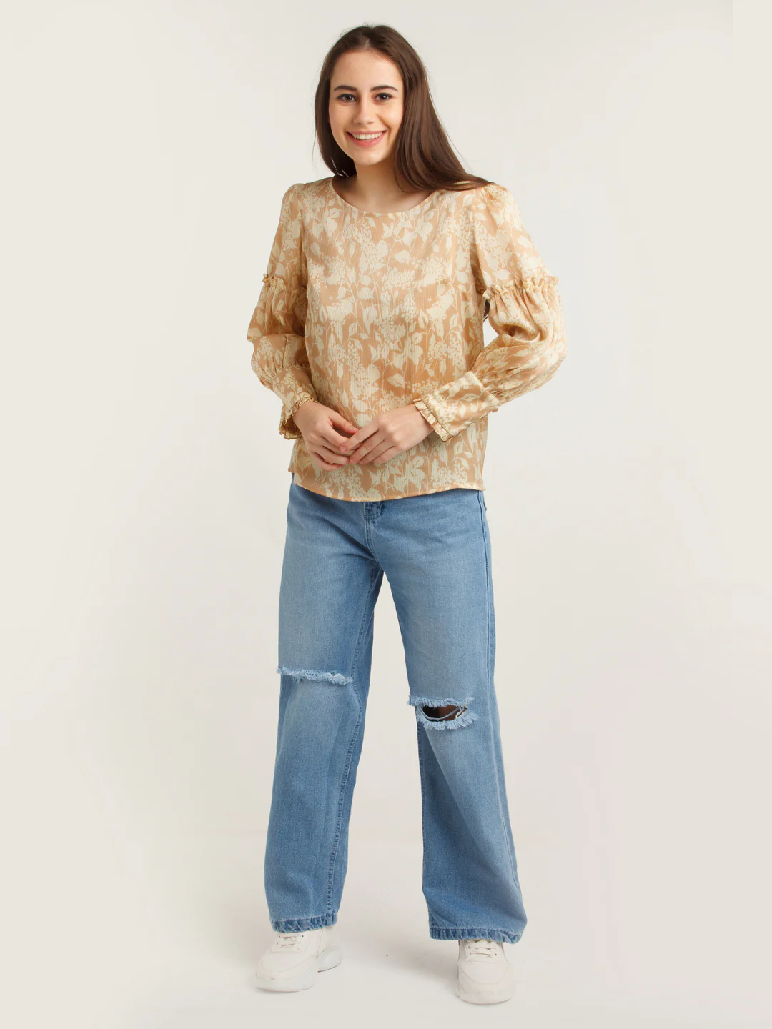 Peach Printed Top - Image 5