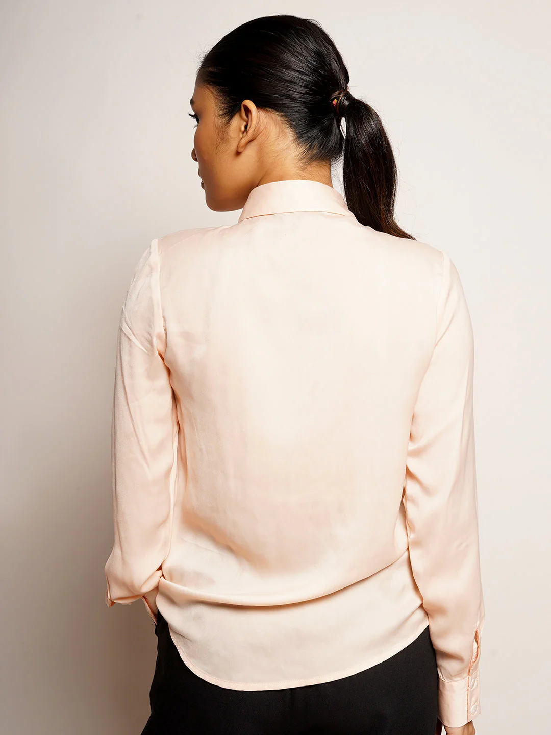 Peach Solid Basic Shirt - Image 4
