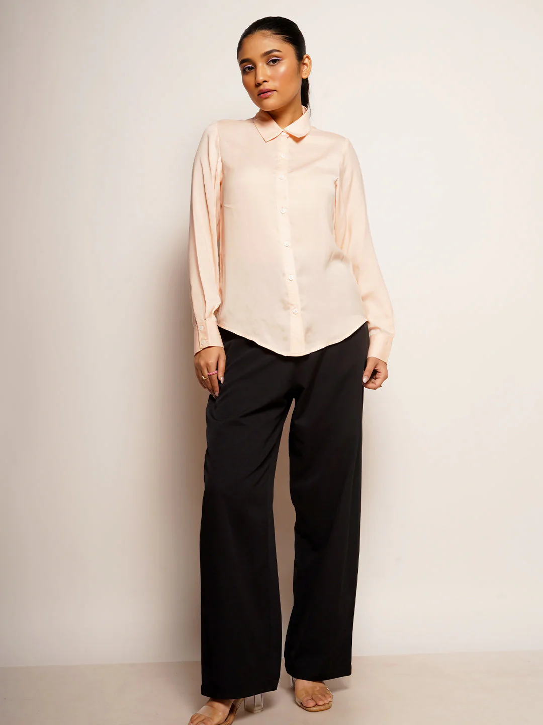 Peach Solid Basic Shirt - Image 5