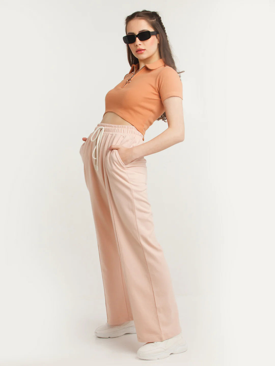 Peach Solid Joggers - Image 5