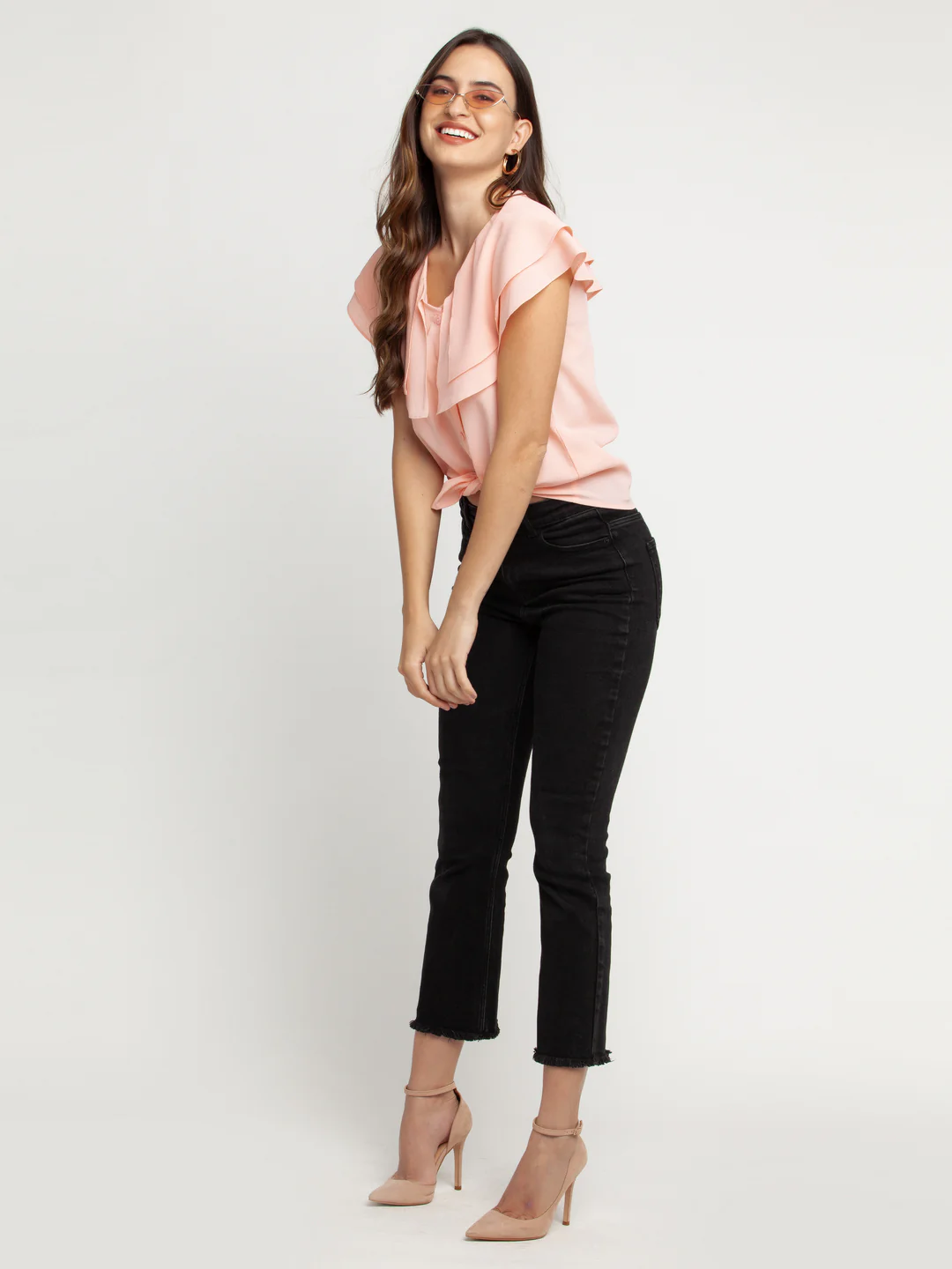 Peach Solid Layered Top - Image 6