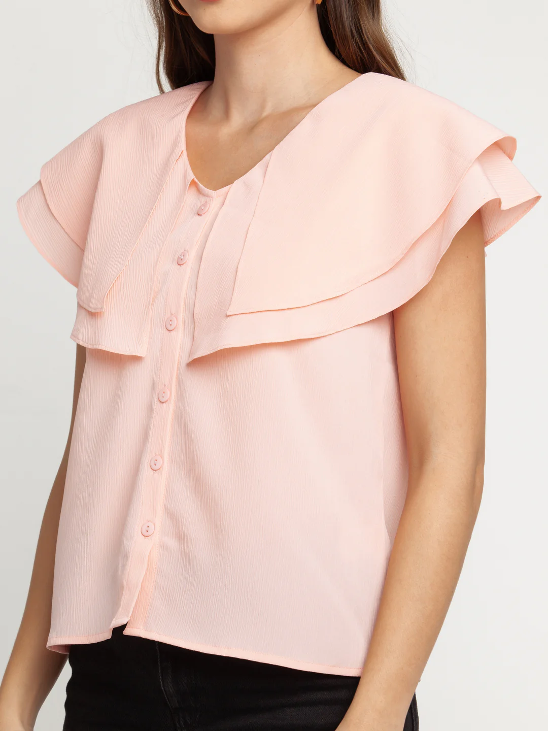 Peach Solid Layered Top - Image 7