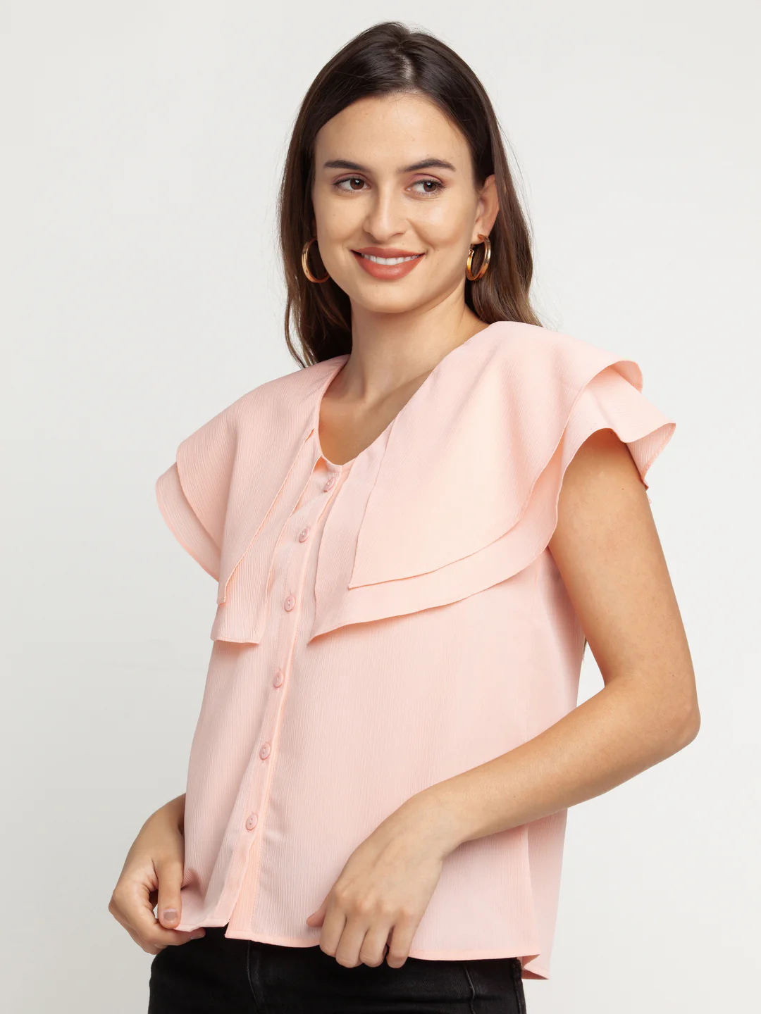 Peach Solid Layered Top - Image 8