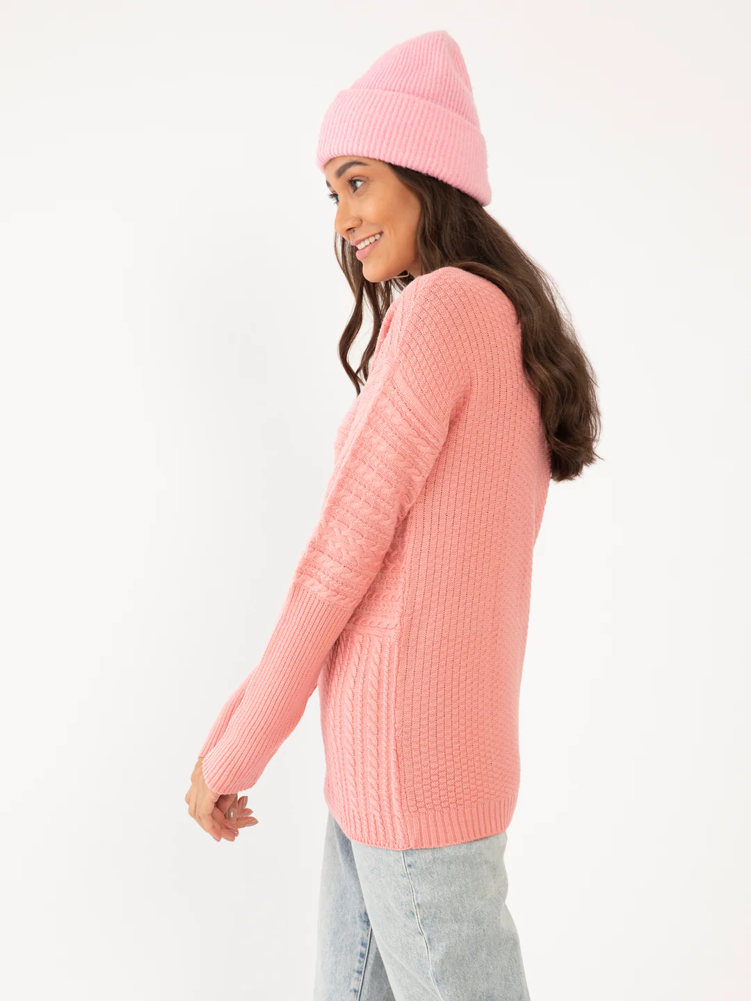 Peach Solid Sweater - Image 3