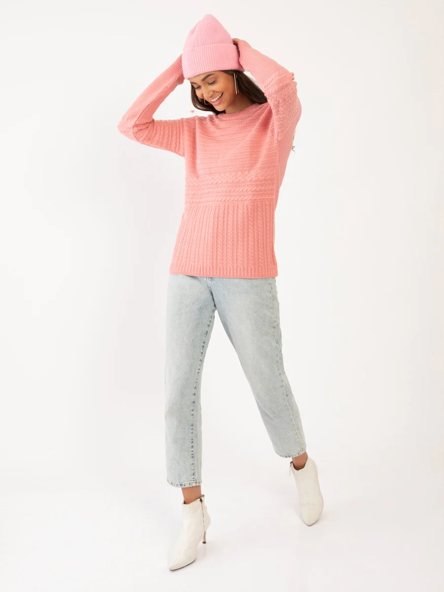 Peach Solid Sweater - Image 4