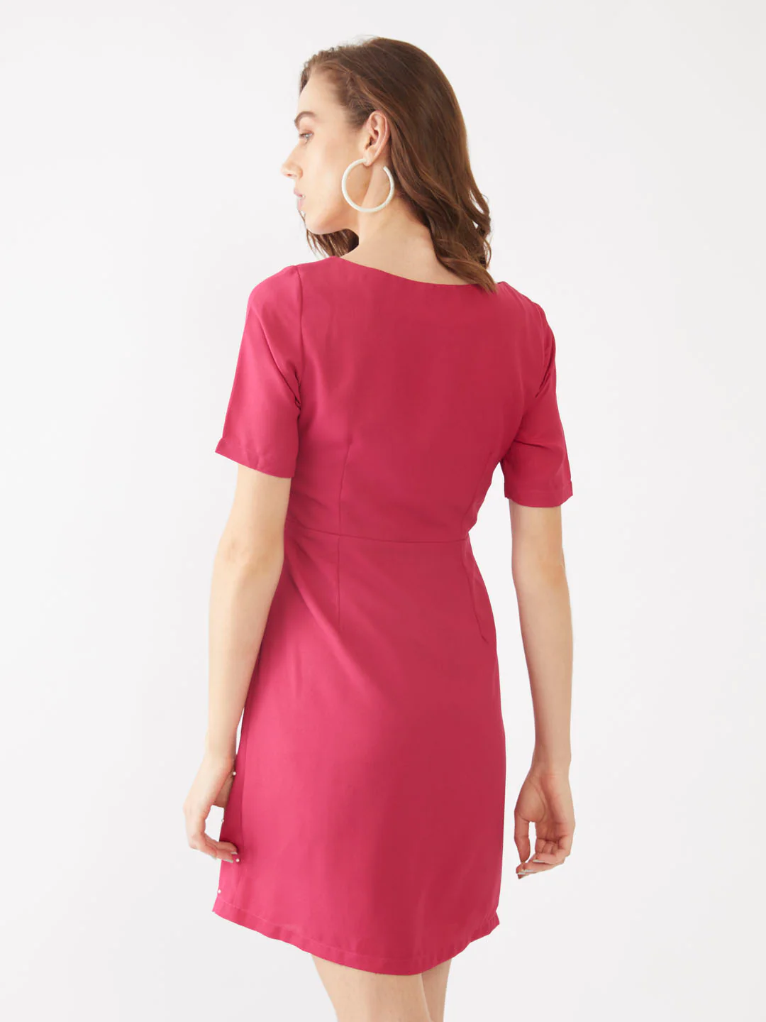 Pink Embellished Short Dress - Image 4